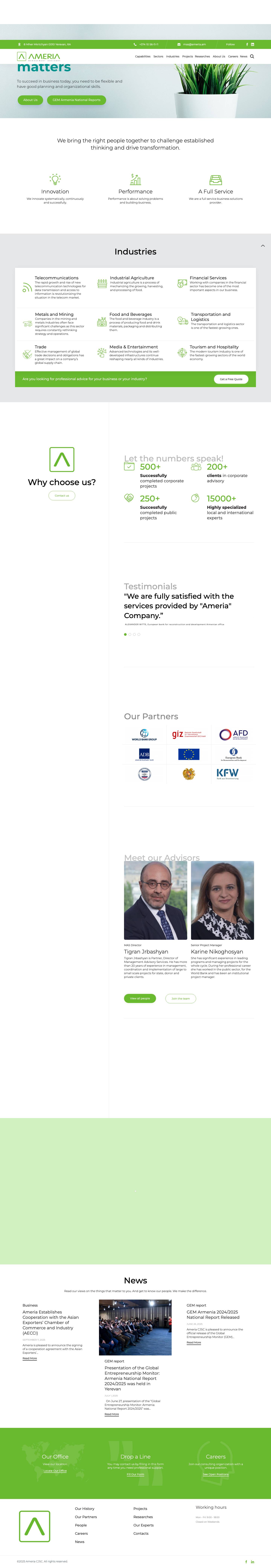 Ameria Management Advisory - Full Screenshot