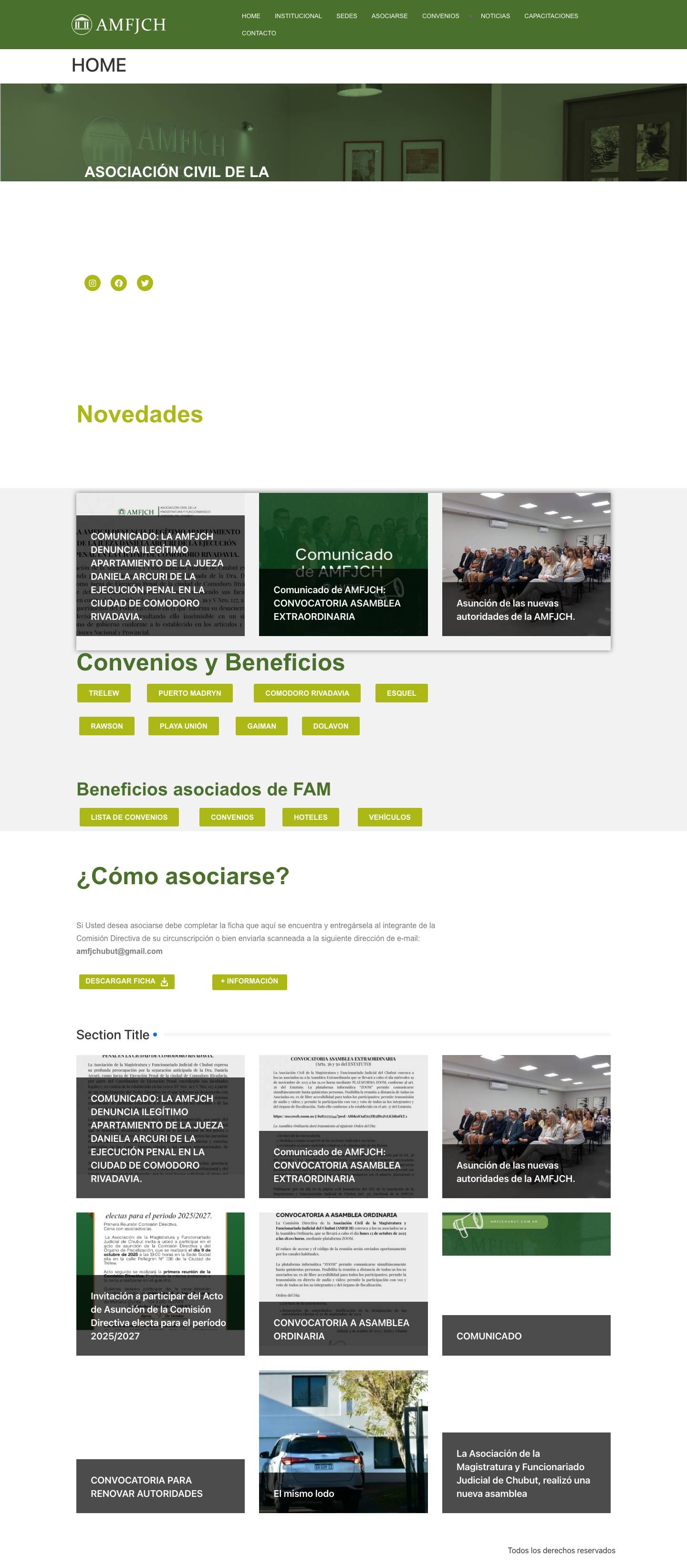 Asociacion de Magistrados y Funcionarios Judiciales del Chubut - Full Screenshot