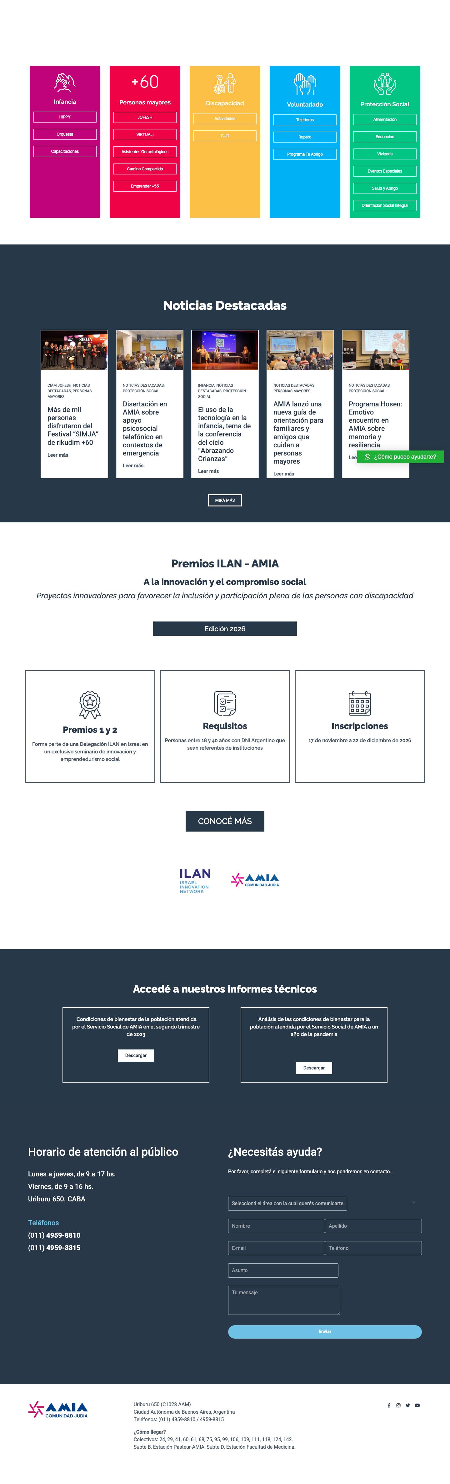 Home - AMIA | Servicio Social - Full Screenshot