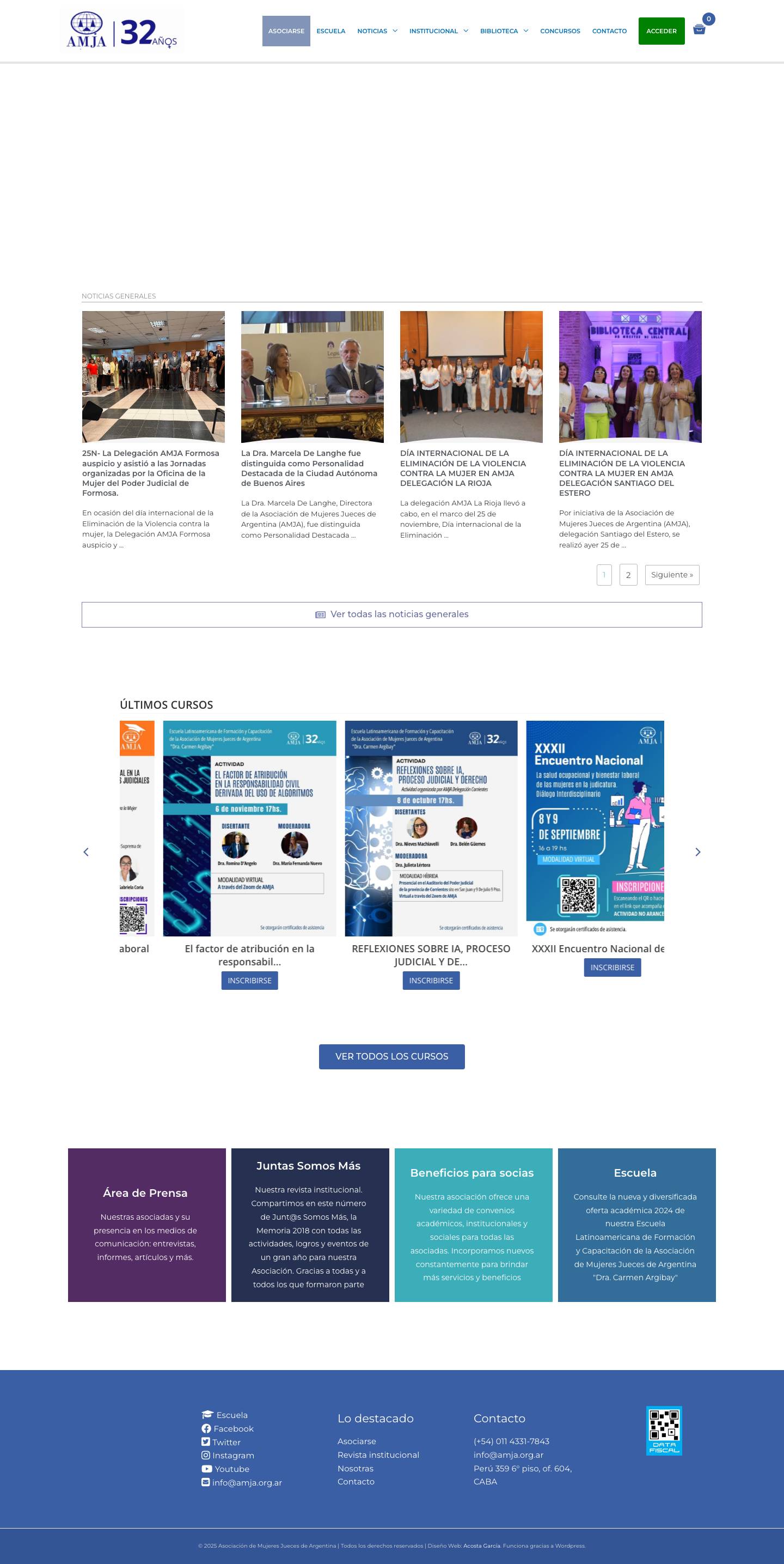 Home - Asociación de Mujeres Jueces de Argentina - Full Screenshot