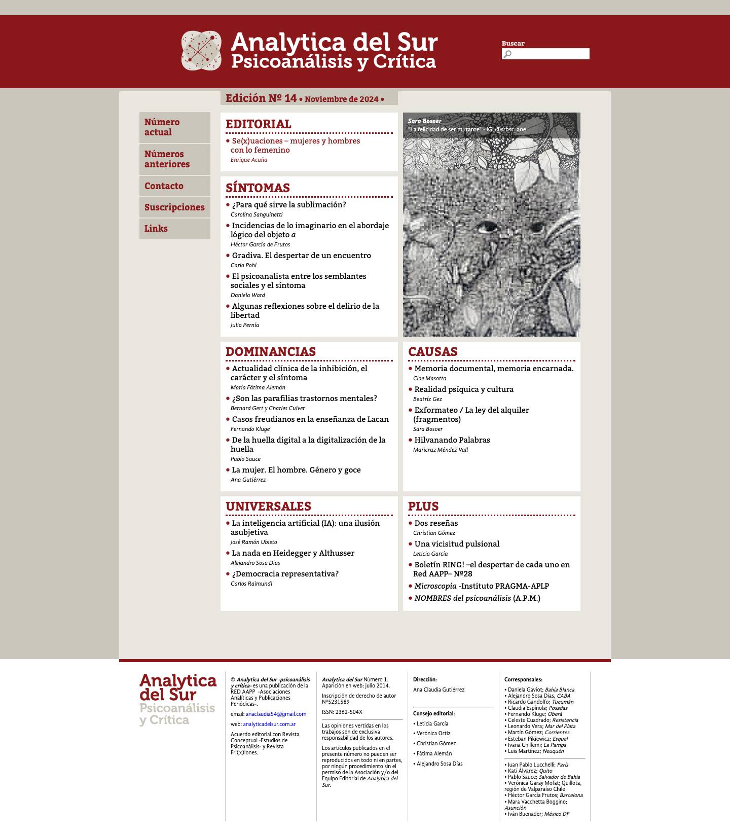 Analytica del Sur | Psicoanálisis y Crítica - Full Screenshot