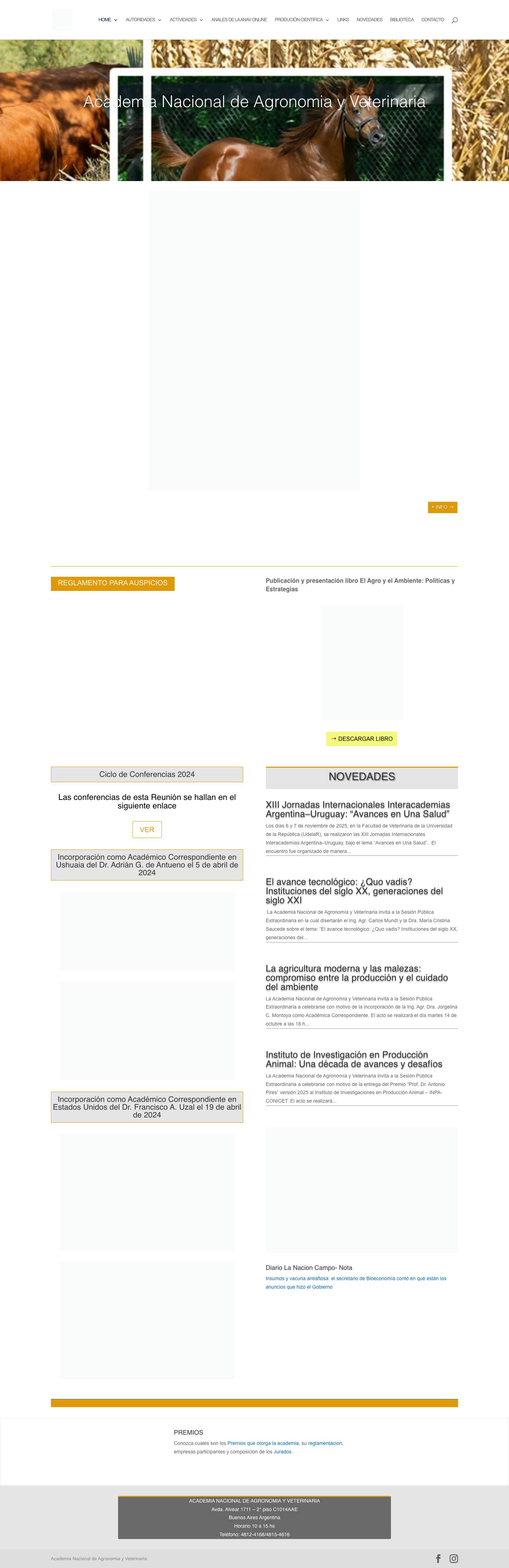 Home - Academia Nacional de Agronomia y Veterinaria - Full Screenshot