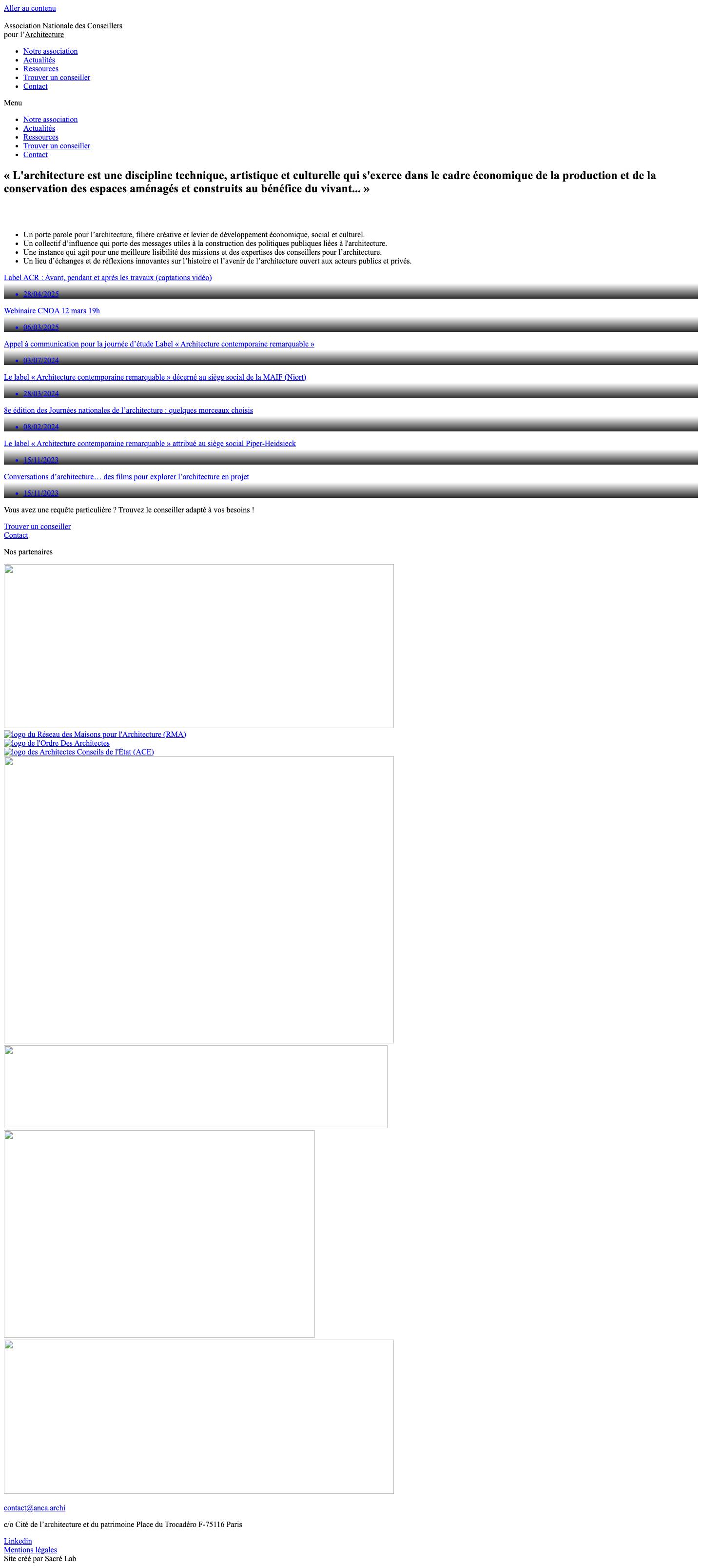 Accueil - ANCA - Full Screenshot