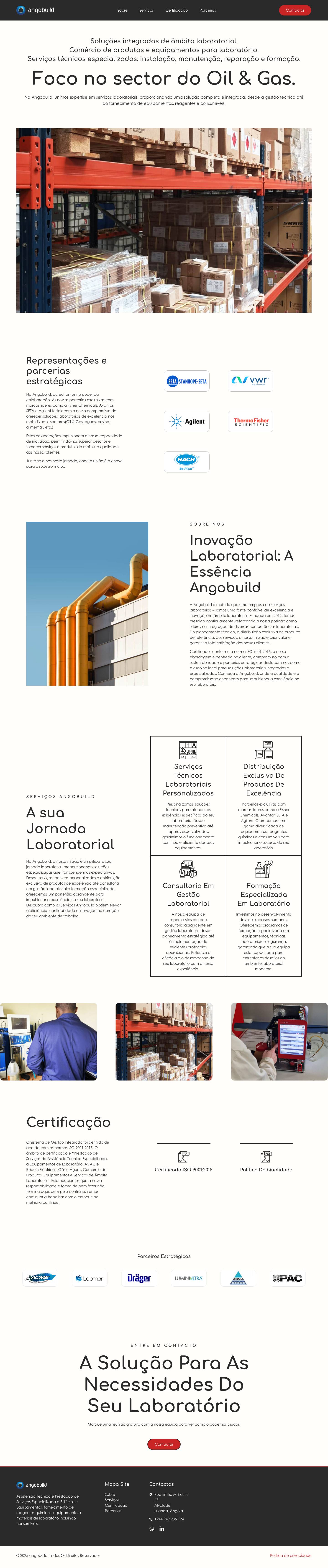 Angobuild – Assistência Técnica e Serviços Laboratoriais - Full Screenshot