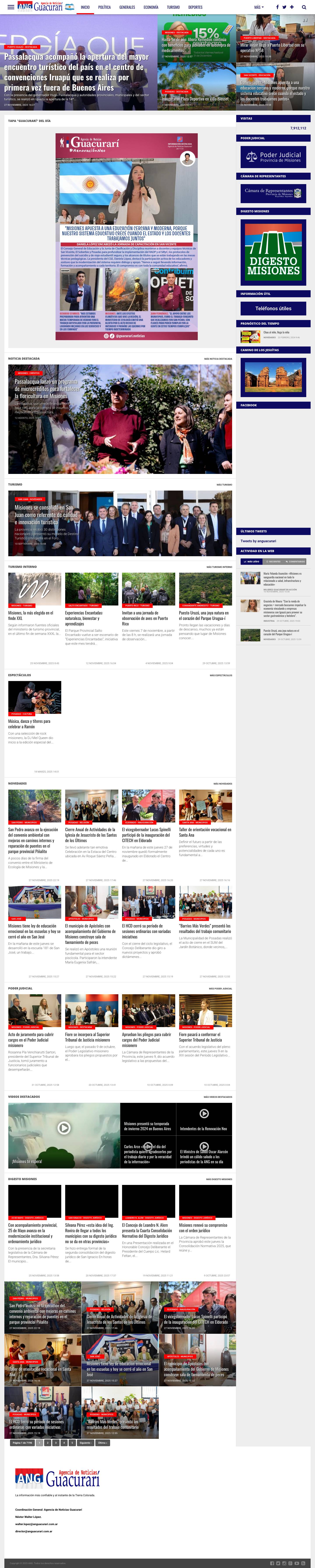 Inicio - Agencia de Noticias Guacurari - Full Screenshot