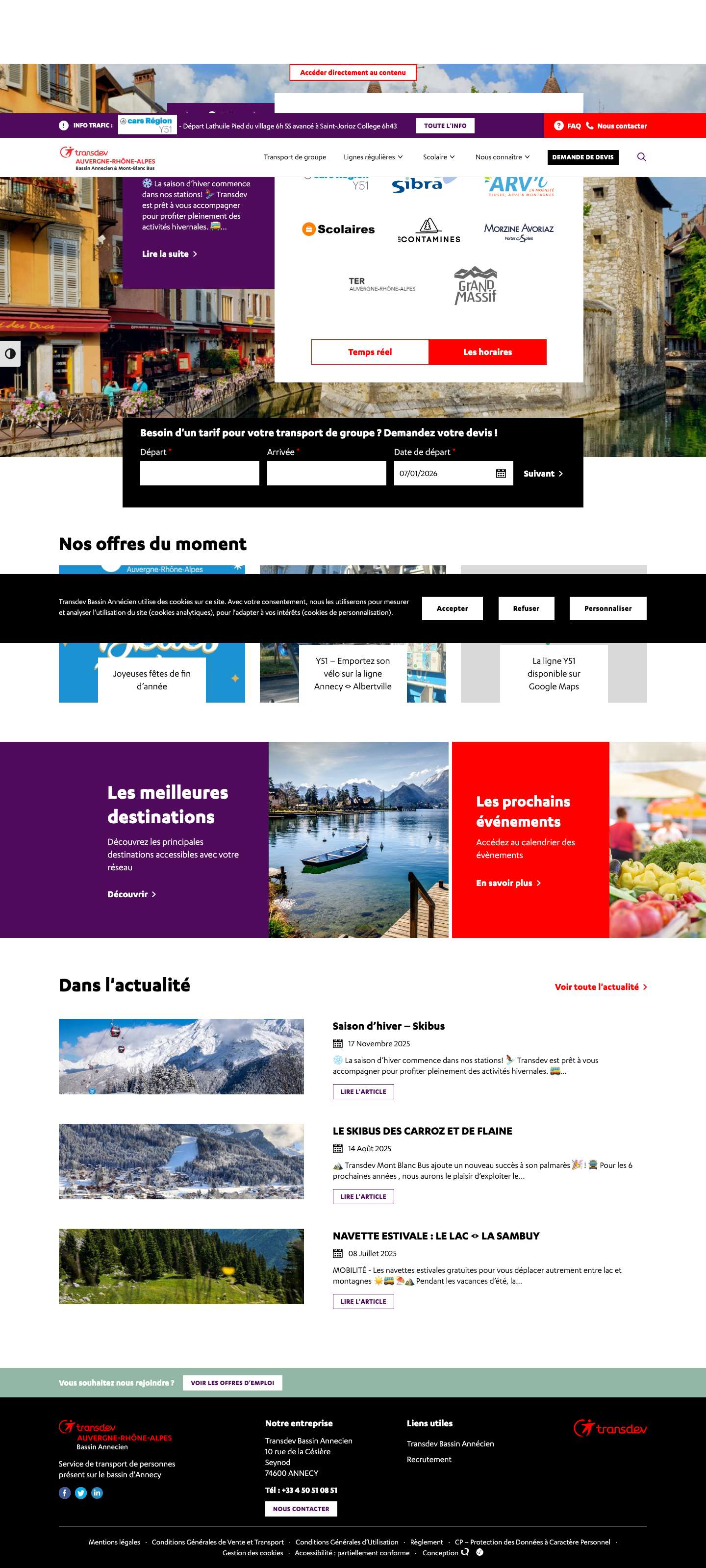 Transdev Bassin Annécien - Transports et location de car - Full Screenshot