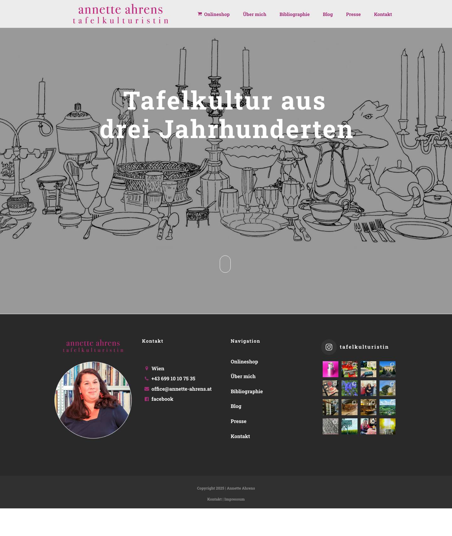 Home - Annette Ahrens // Tafelkultur - Full Screenshot