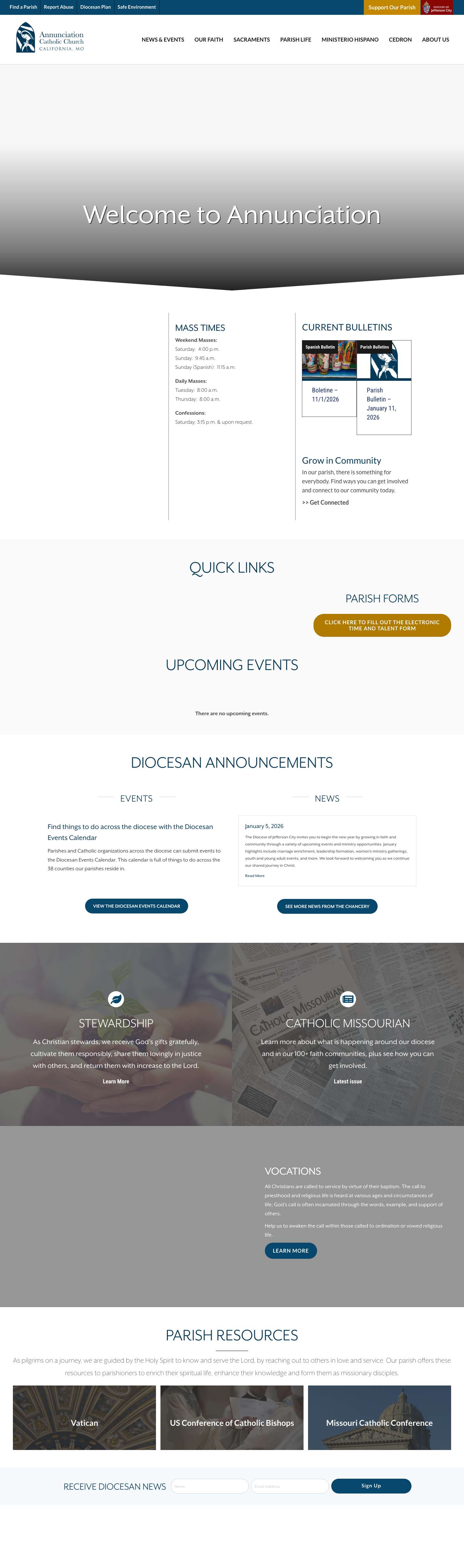 Annunciation Catholic Church - Full Screenshot