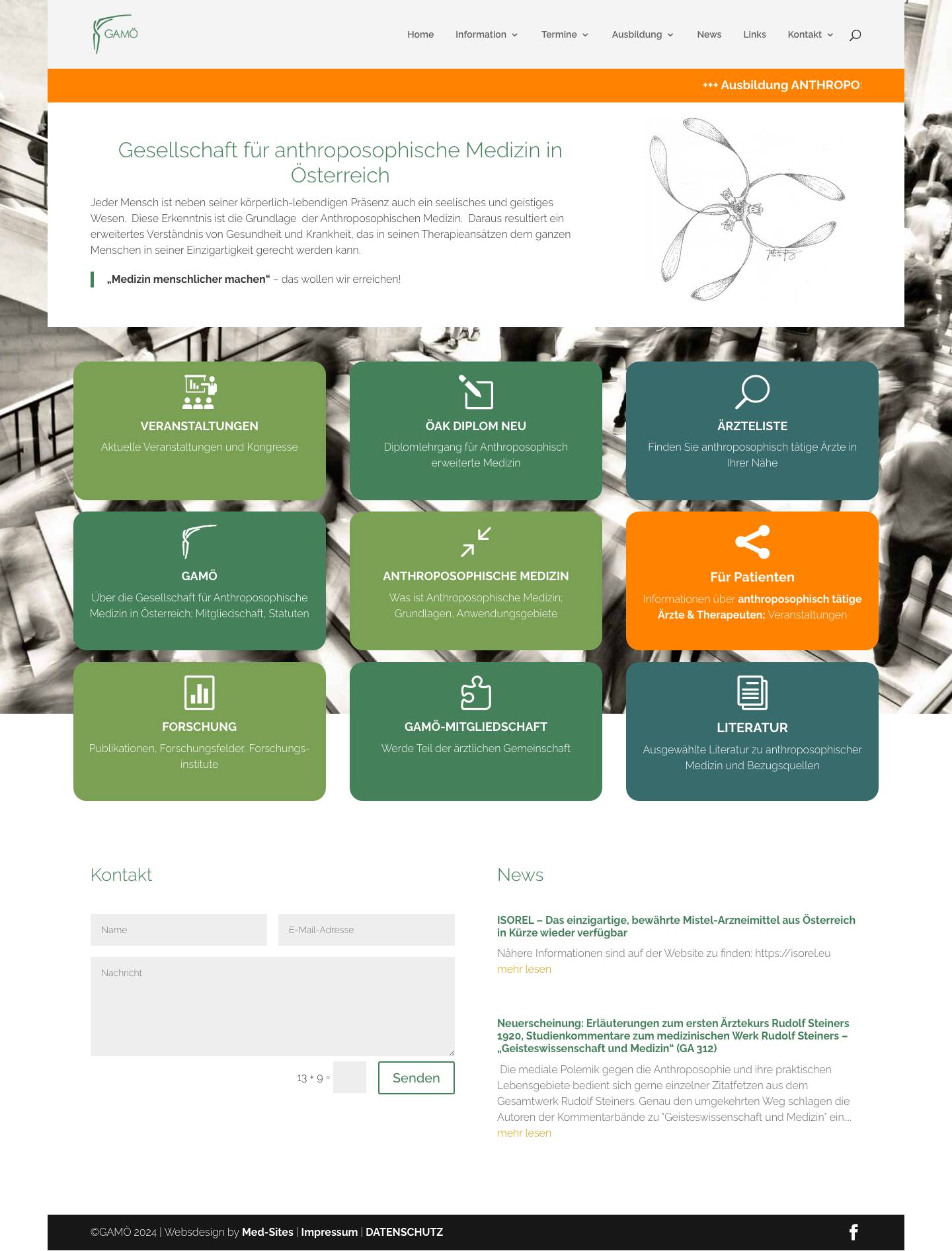 Anthromed | Offizielle Website der Gesellschaft Anthroposophischer Medizin in Österreich - Full Screenshot