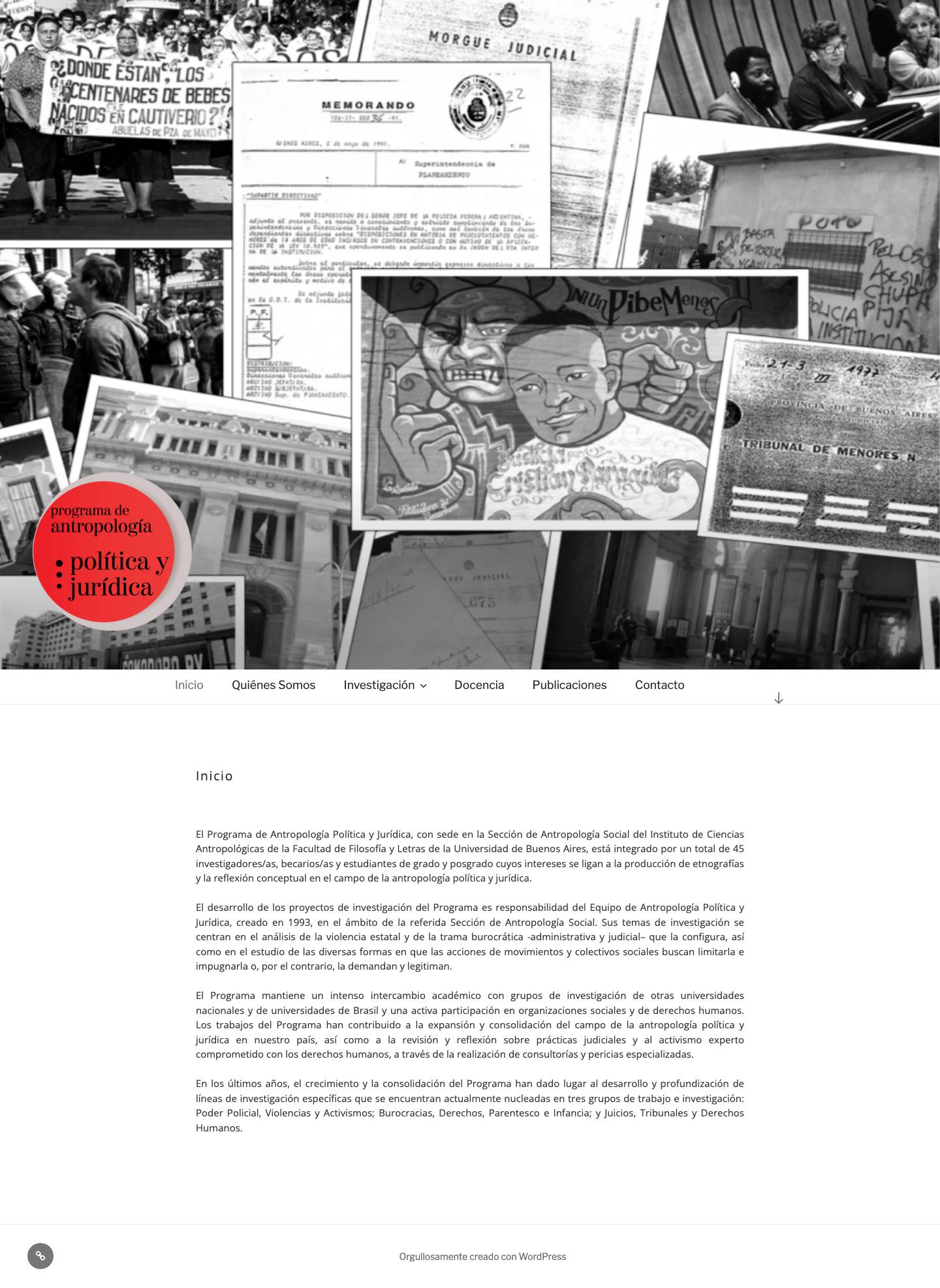 .:Programa de Antropología Política y Jurídica:. – Antropojuridica - Full Screenshot