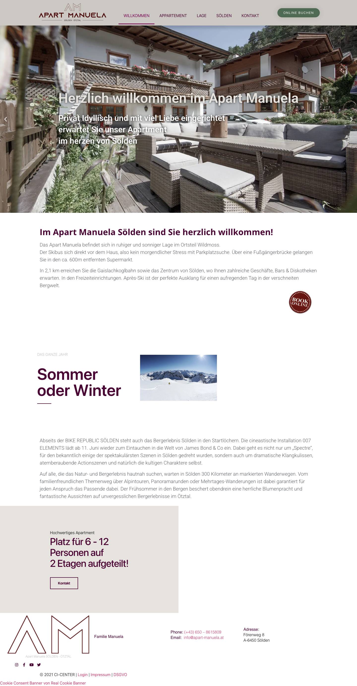 Apart Manuela - Sölden Ferienwohung für 6-12 Personen - Full Screenshot