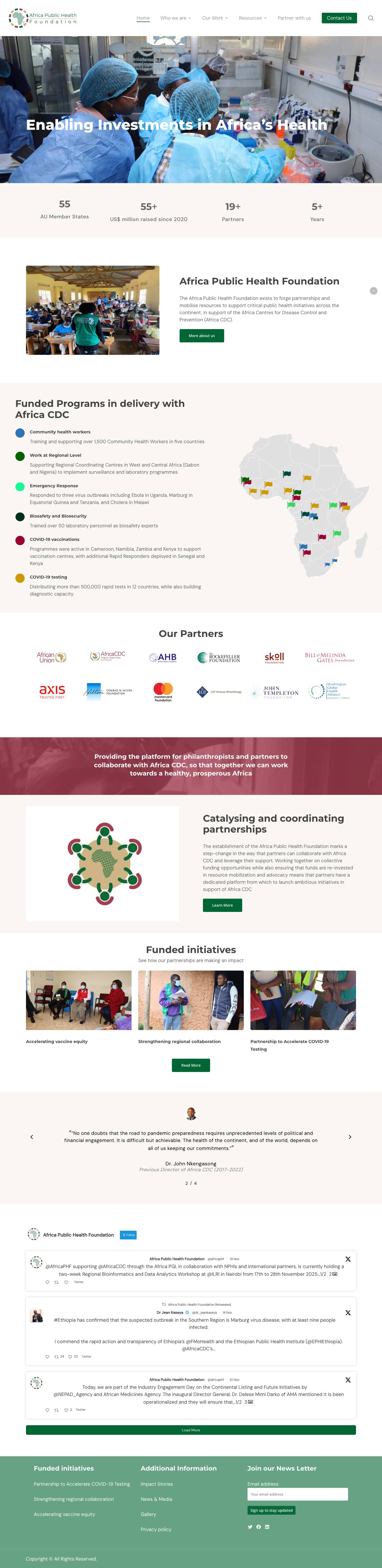 Africa Public Health Foundation – Together for a healthy, prosperous Africa - Full Screenshot