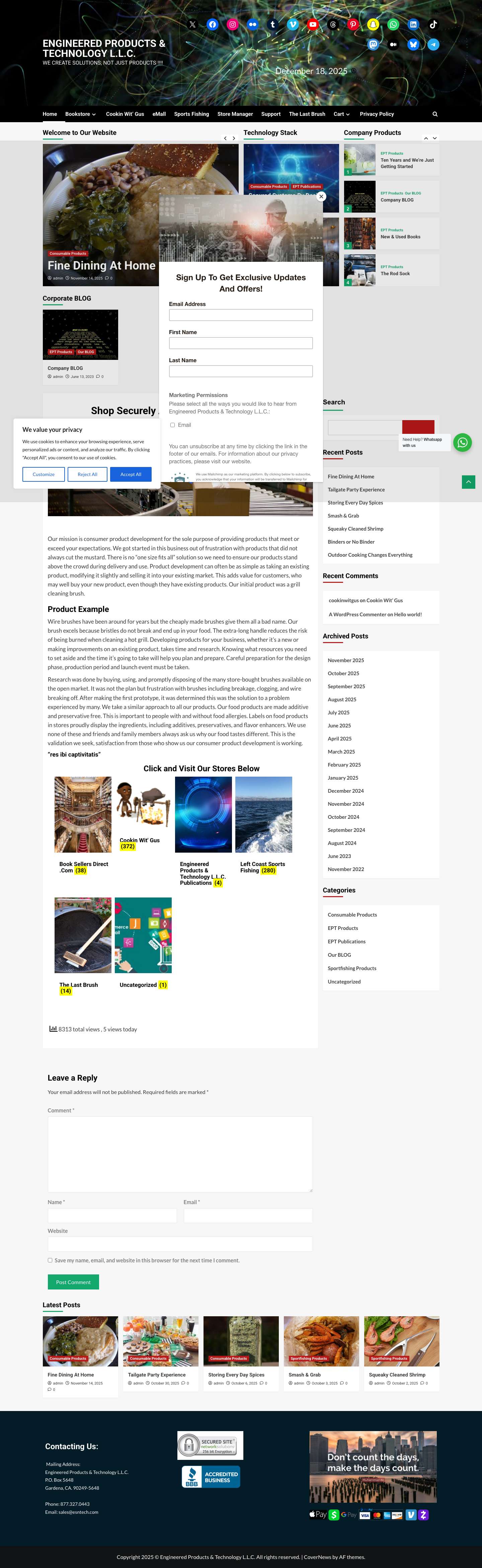 Consumer Product Development - Engineered Products & Technology L.L.C. - Full Screenshot