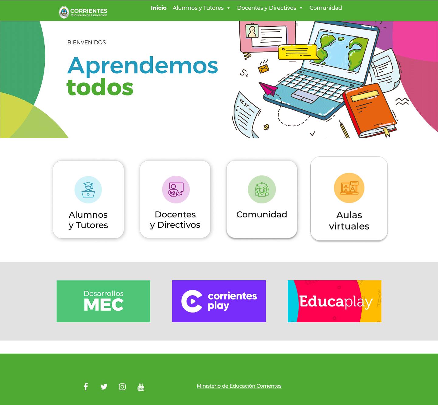 Aprendemos Todos – Ministerio de Educación de Corrientes - Full Screenshot