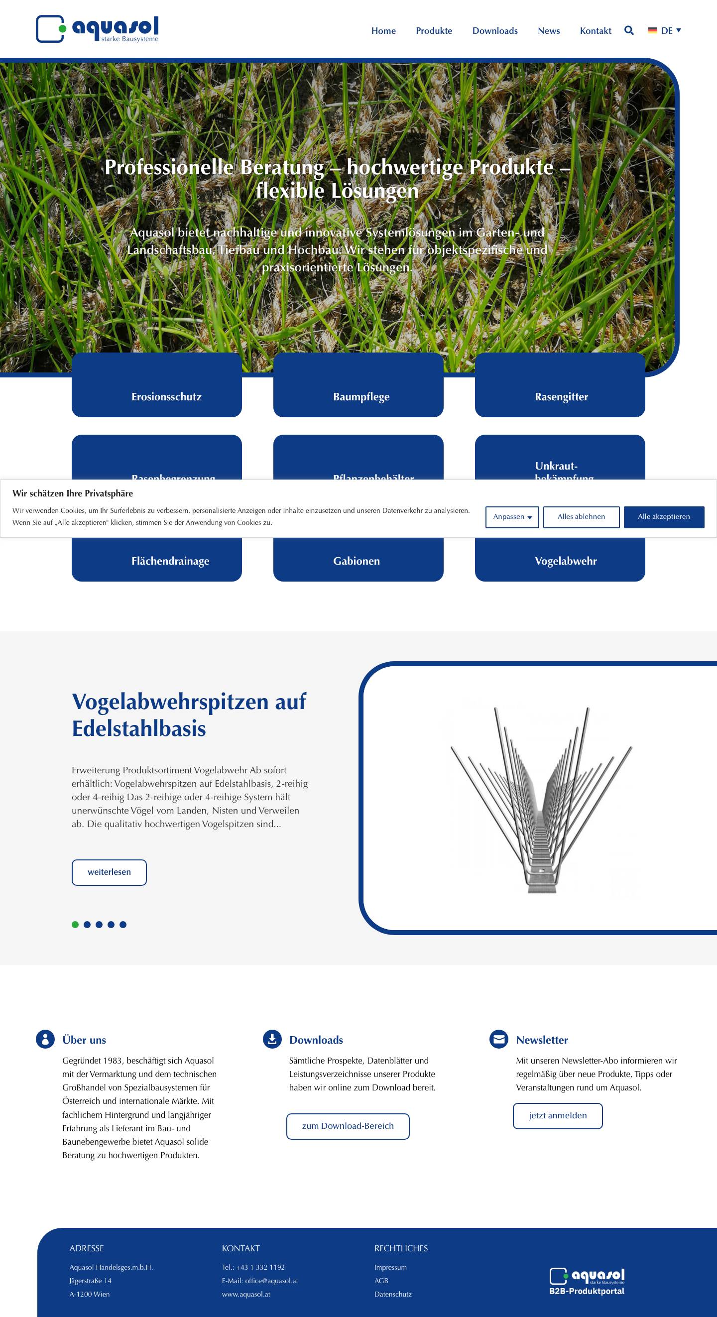 Aquasol - starke Bausysteme - Full Screenshot