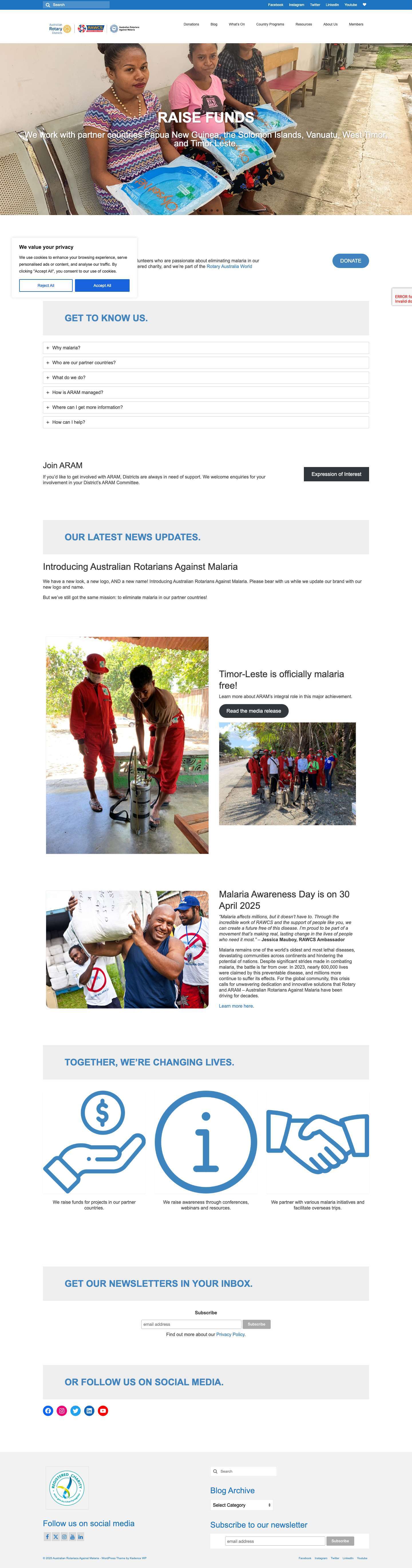 Australian Rotarians Against Malaria – Let's eliminate malaria! - Full Screenshot