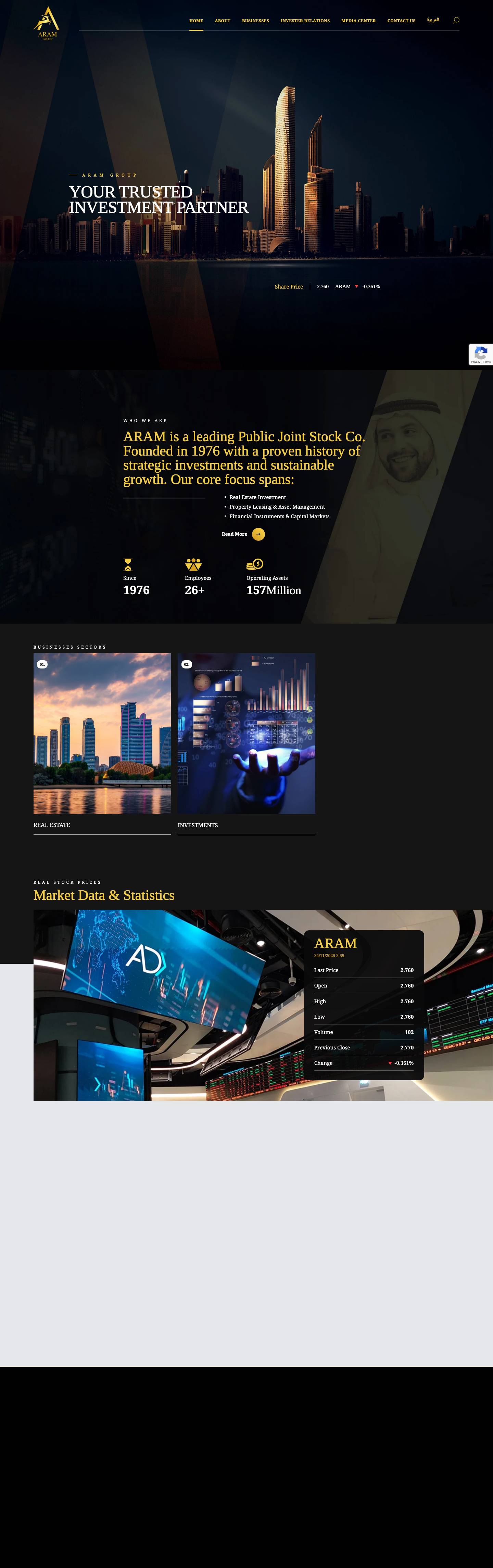 Home - Aram Group - Full Screenshot