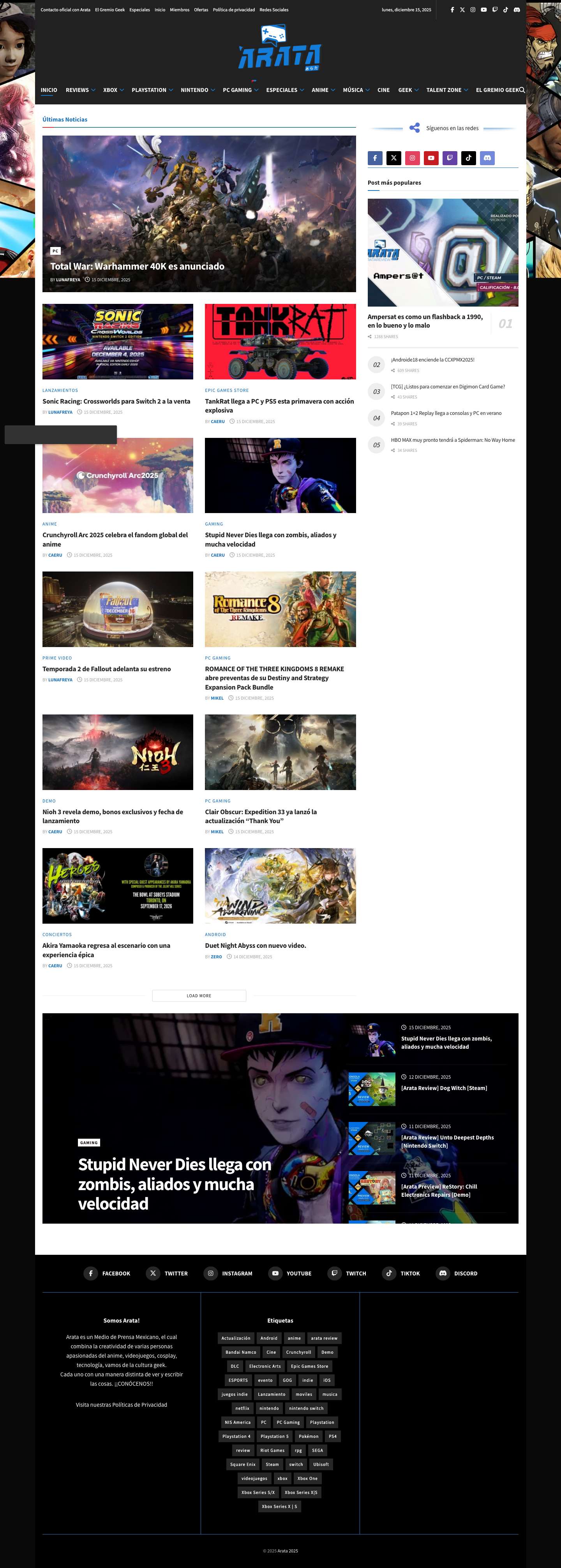 Inicio - Arata - Full Screenshot