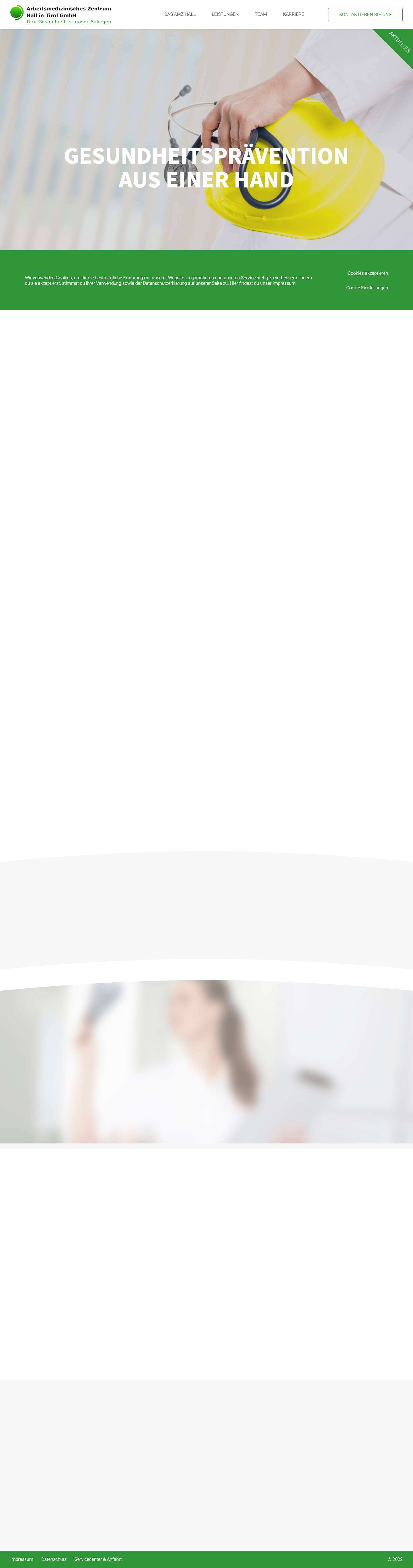 Arbeitsmedizinisches Zentrum Hall in Tirol - Full Screenshot