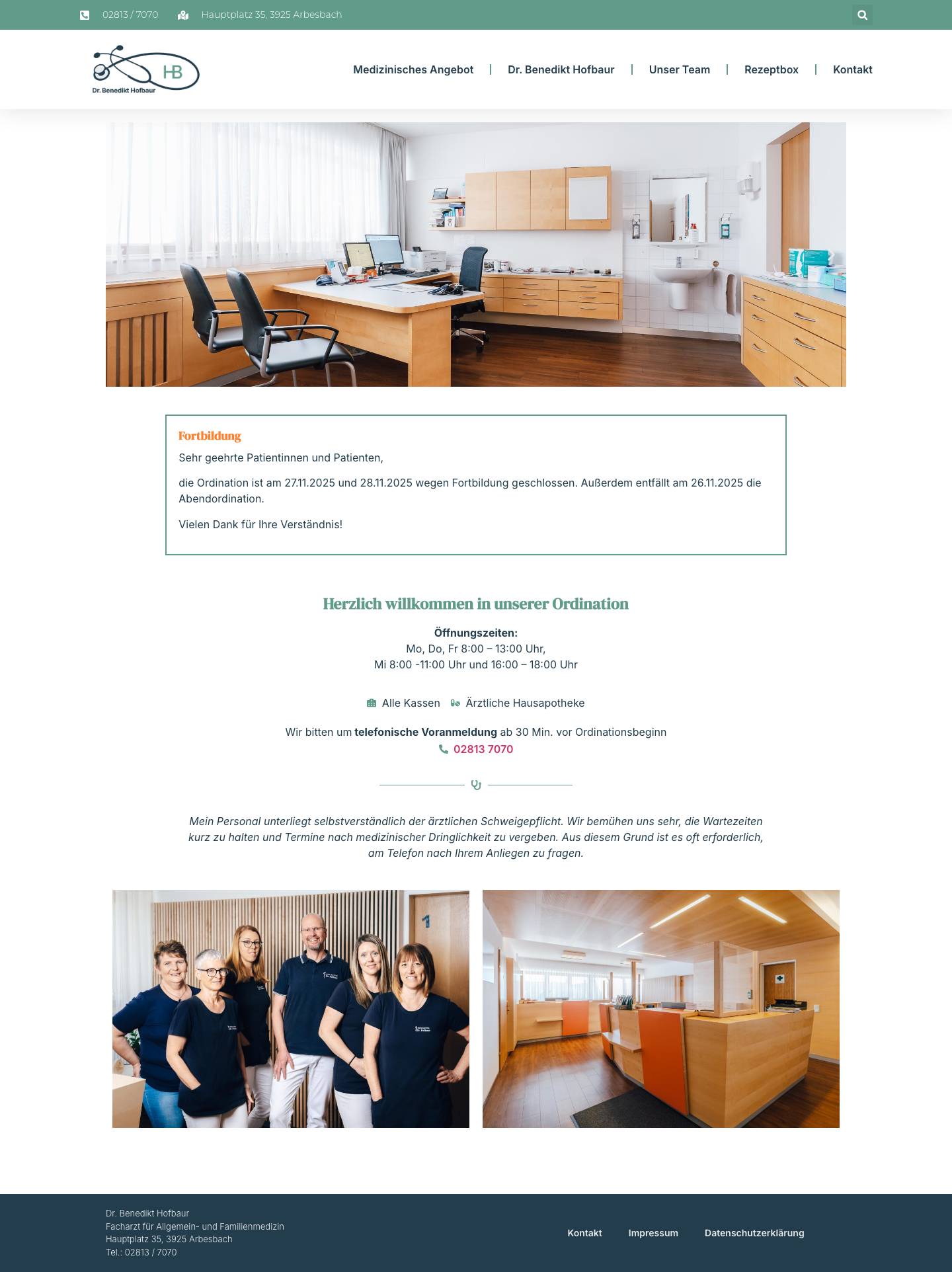 Startseite - Dr. Benedikt Hofbaur - Full Screenshot