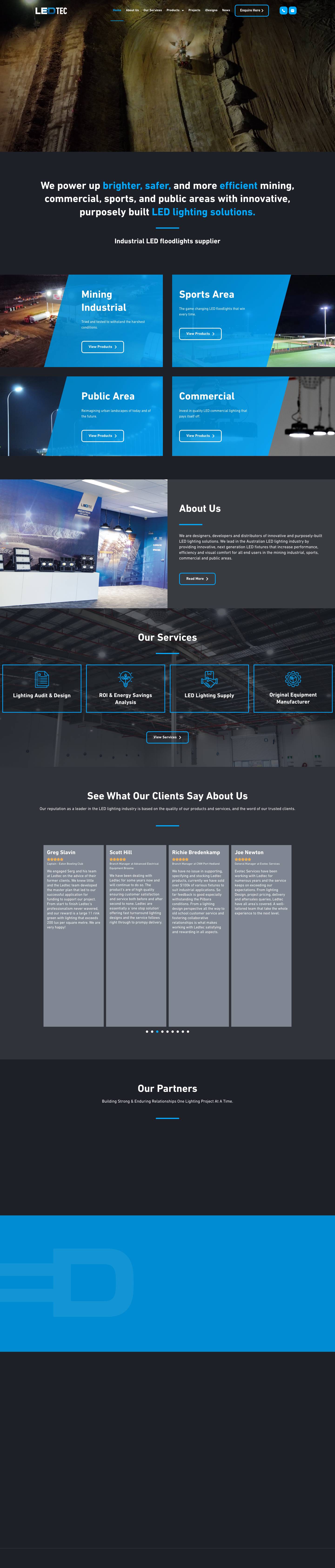 Industrial LED Floodlights Supplier - Ledtec - LED lighting solutions - Full Screenshot