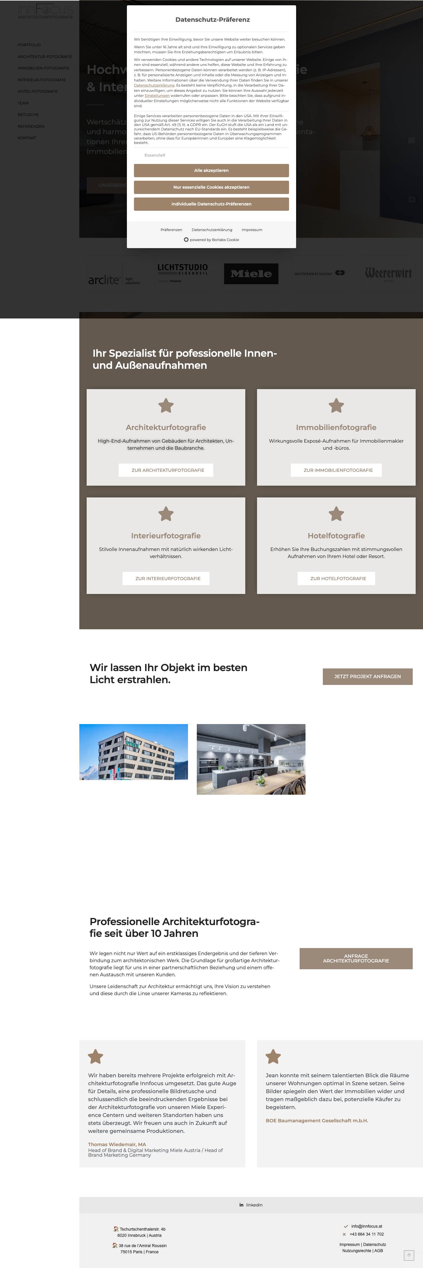 Architekturfotografie Innsbruck - Innfocus - Full Screenshot