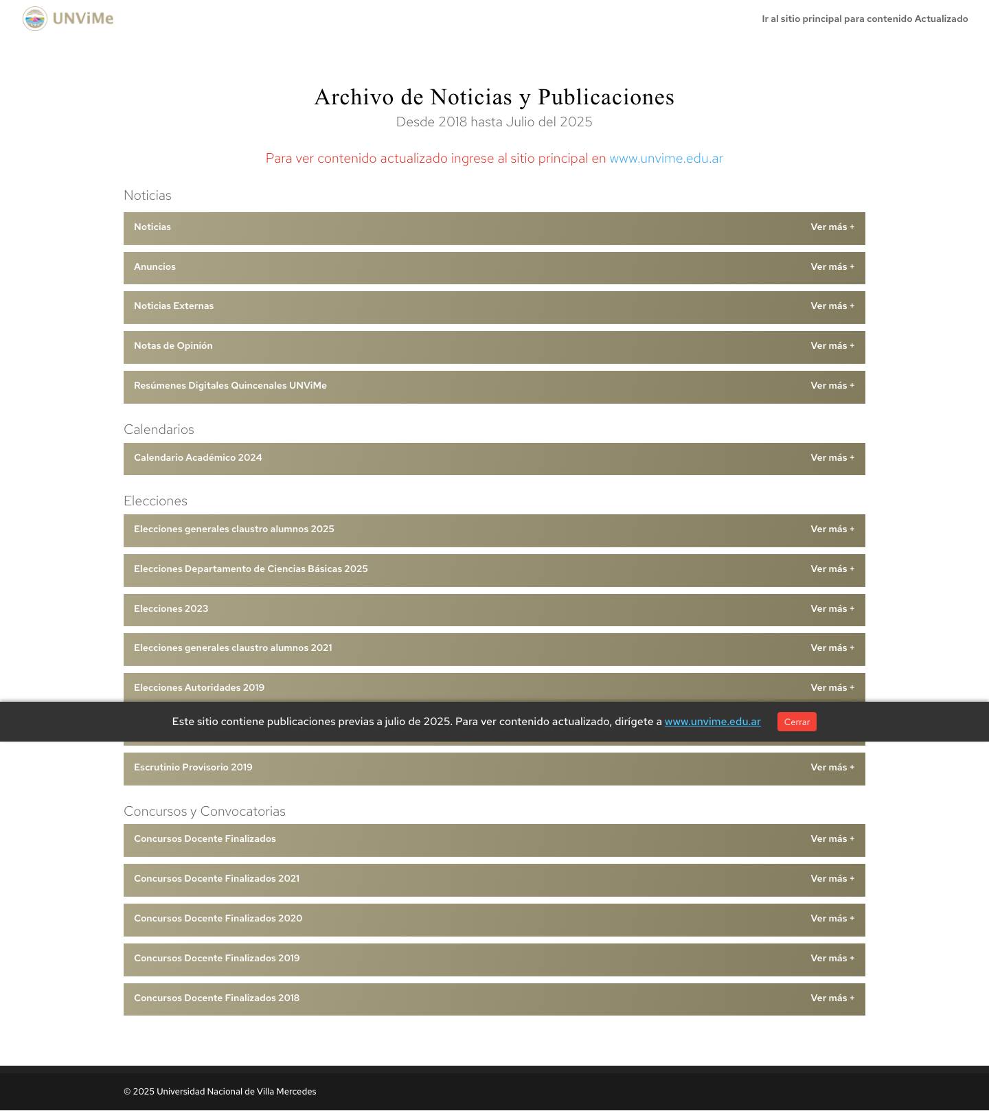 Universidad Nacional de Villa Mercedes | La UNViMe recoge la iniciativa su comunidad y desarrolla sus actividades con las nuevas dinámicas de la Educación Superior y la investigación para el cambio social y el desarrollo sostenible. - Full Screenshot