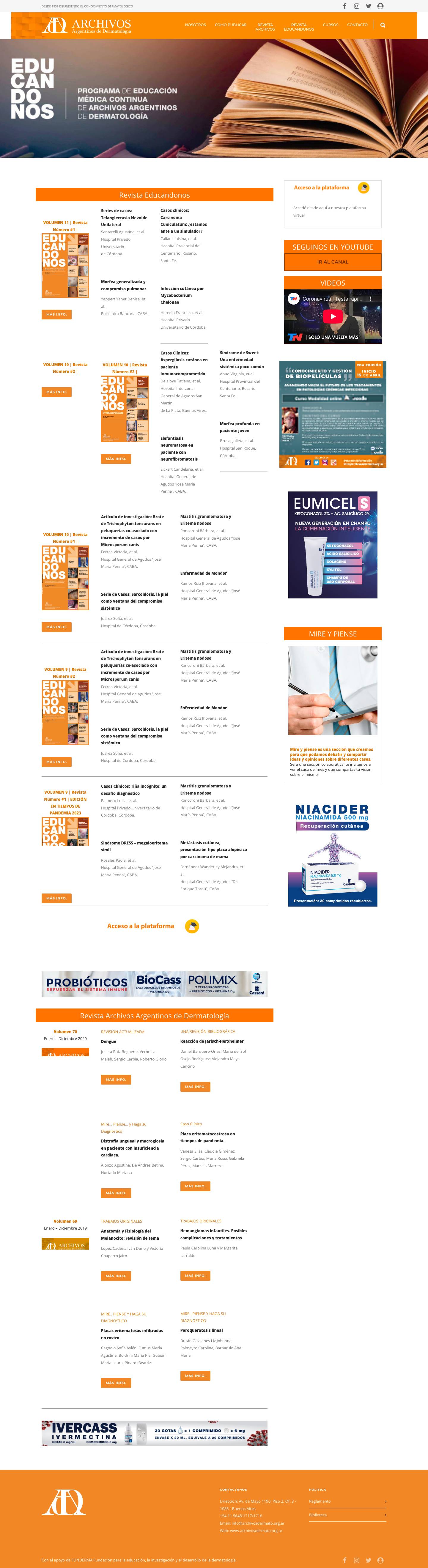 AD Archivos | Argentinos de Dermatología - Full Screenshot