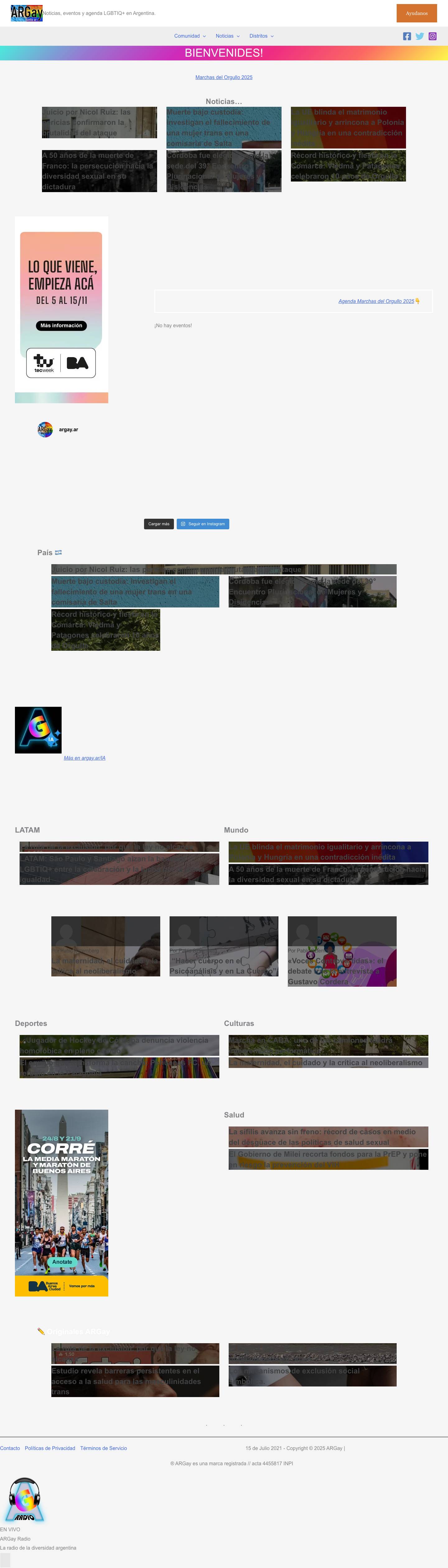 Inicio - ARGay - Full Screenshot