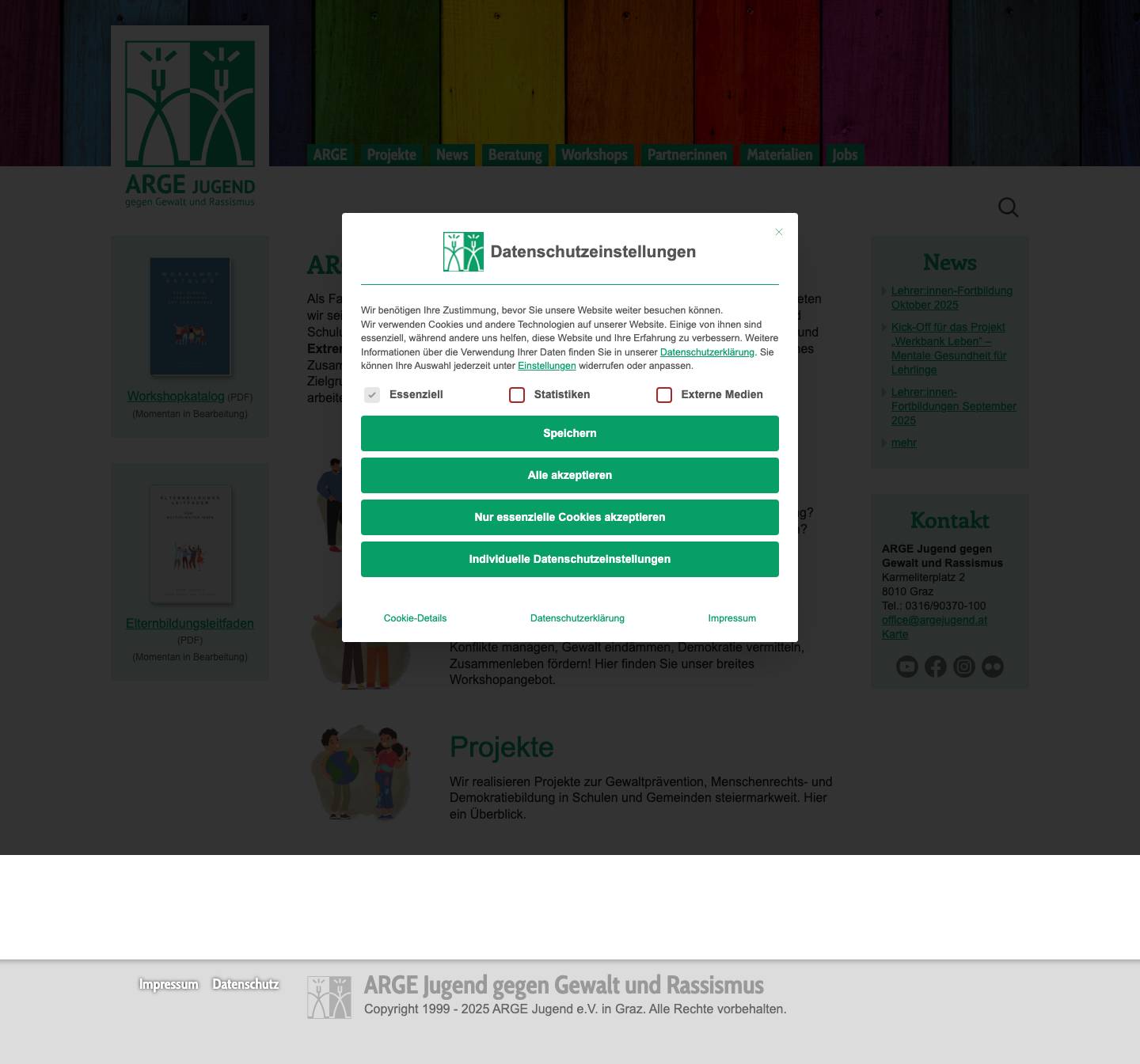 ARGE Jugend gegen Gewalt und Rassismus - Full Screenshot