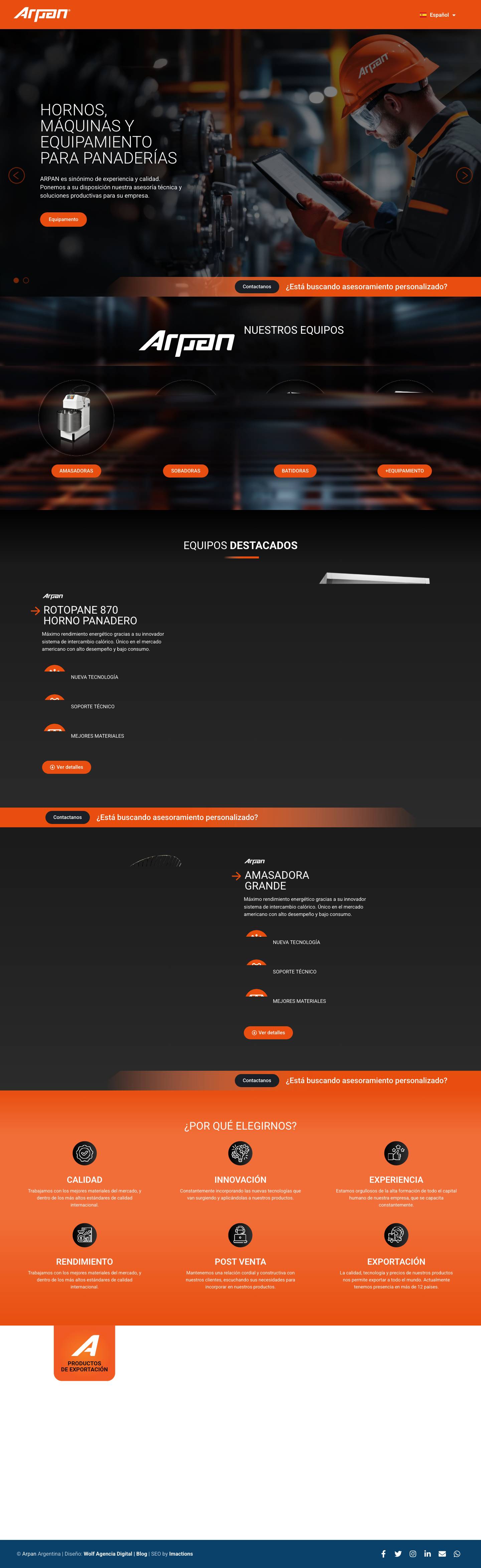 Máquinas de Panadería | Líder en Equipos en Argentina | Arpan - Full Screenshot