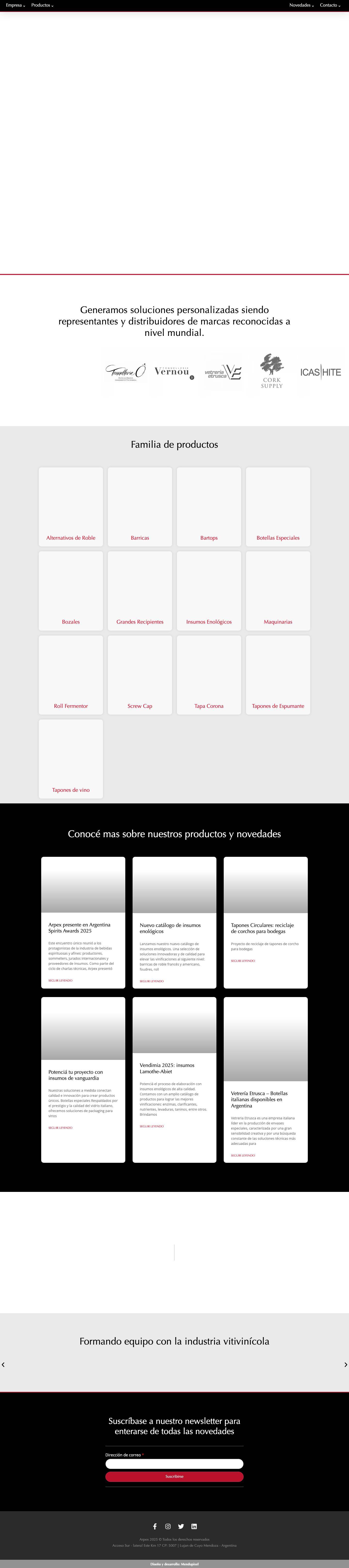 Arpex • Comprometidos con la Industria vitivinícola, de bebidas y alimentos - Full Screenshot