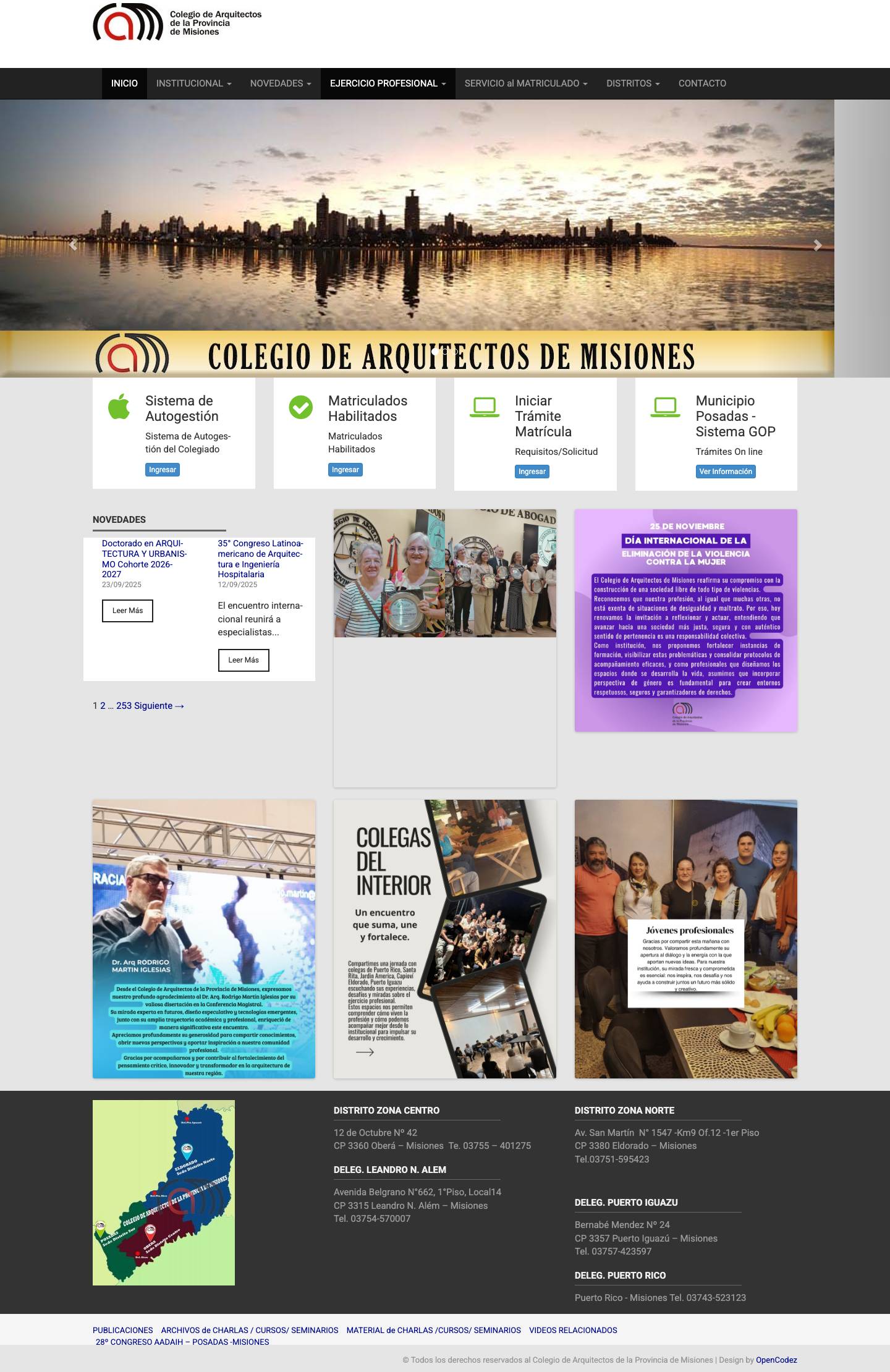 Colegio de Arquitectos de Misiones – Ley I Nº 72 - Full Screenshot