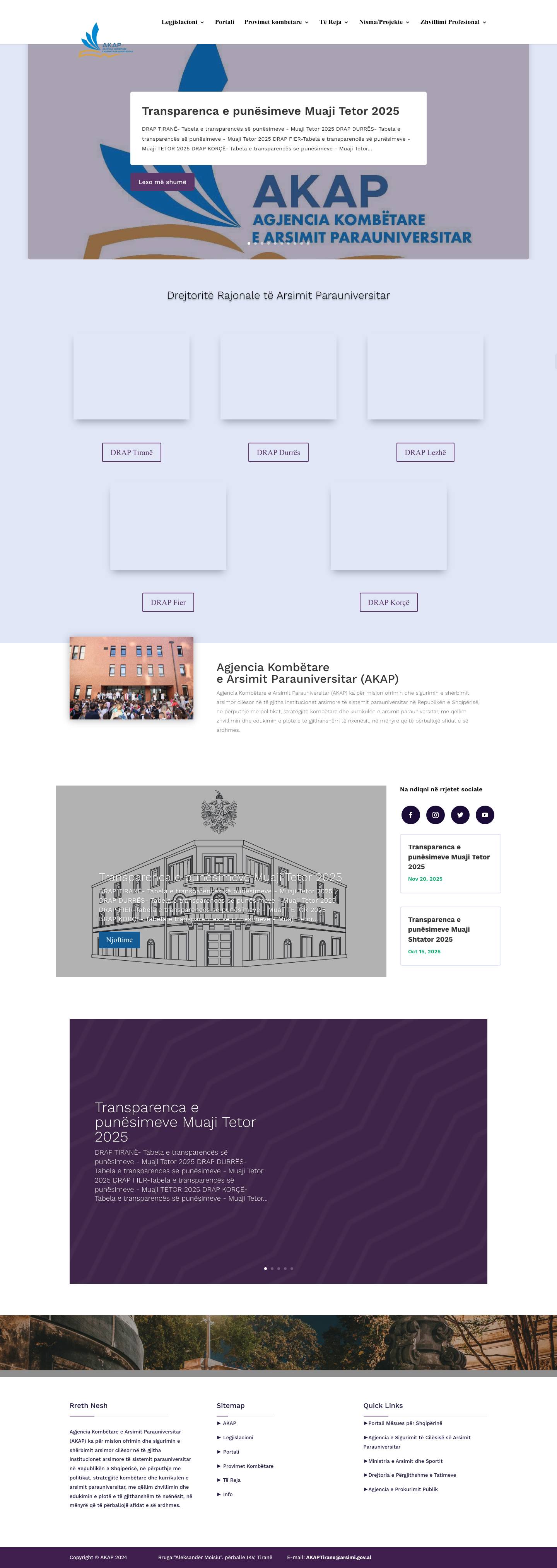 Arsimi Parauniversitar | Faqja Zyrtare - Full Screenshot