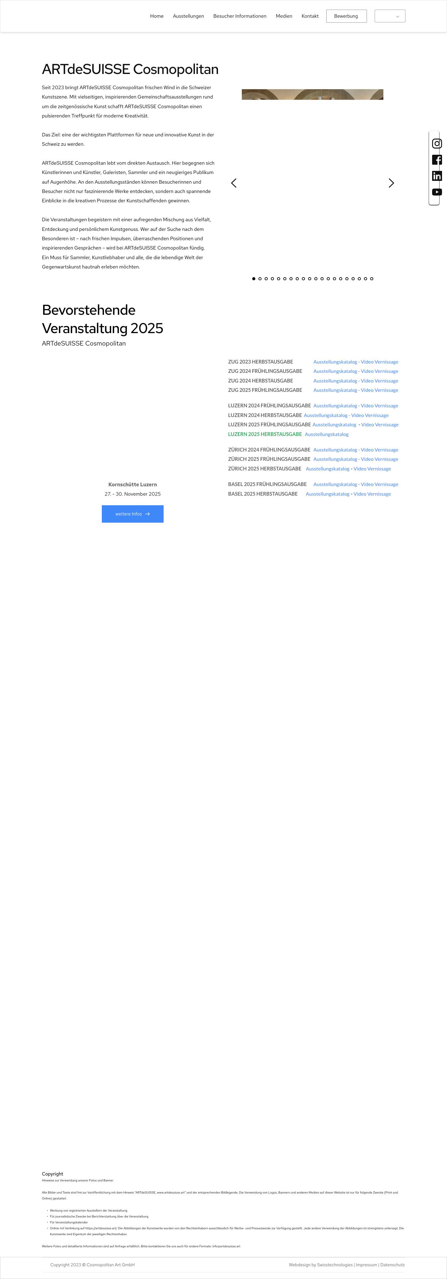 ARTdeSUISSE Cosmopolitan – Kunstmessen in Zug, Zürich und Luzern - Full Screenshot