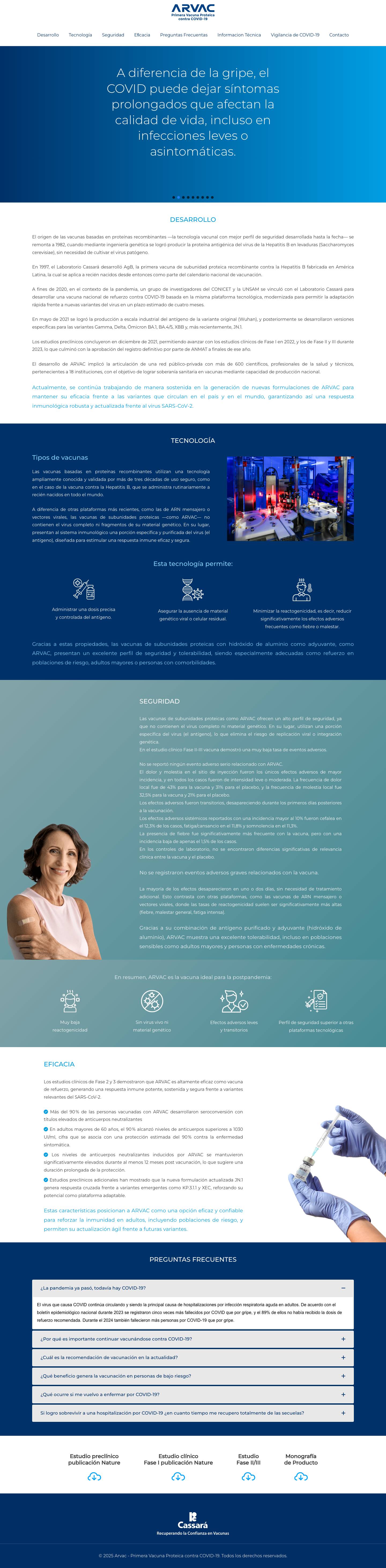 Arvac - Primera Vacuna Proteica contra COVID-19 - Arvac - Primera Vacuna Proteica contra COVID-19 - Full Screenshot