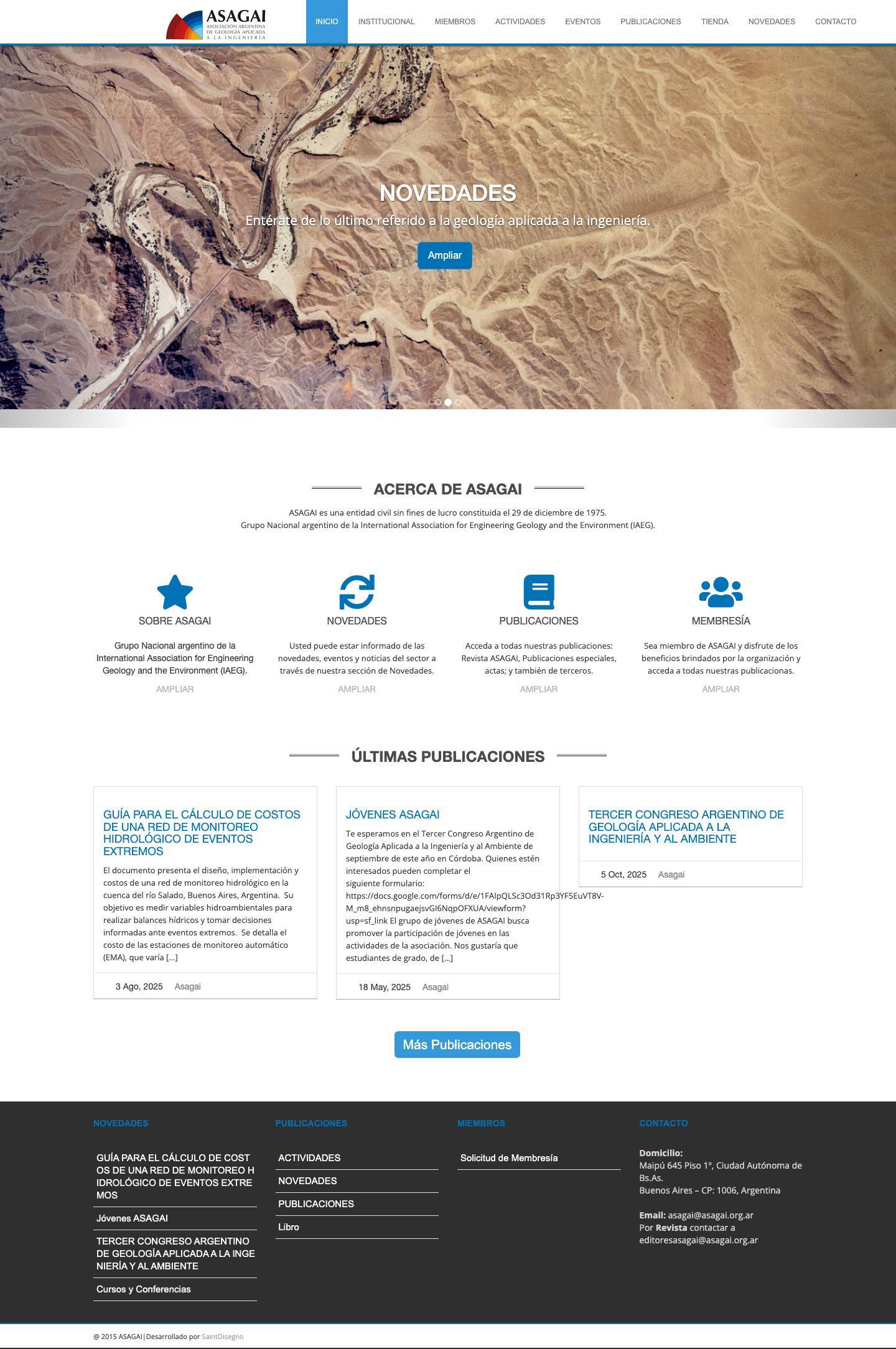 ASAGAI – Asociación Argentina de Geología Aplicada a la Ingeniería – Asociación Argentina de Geología Aplicada a la Ingeniería - Full Screenshot