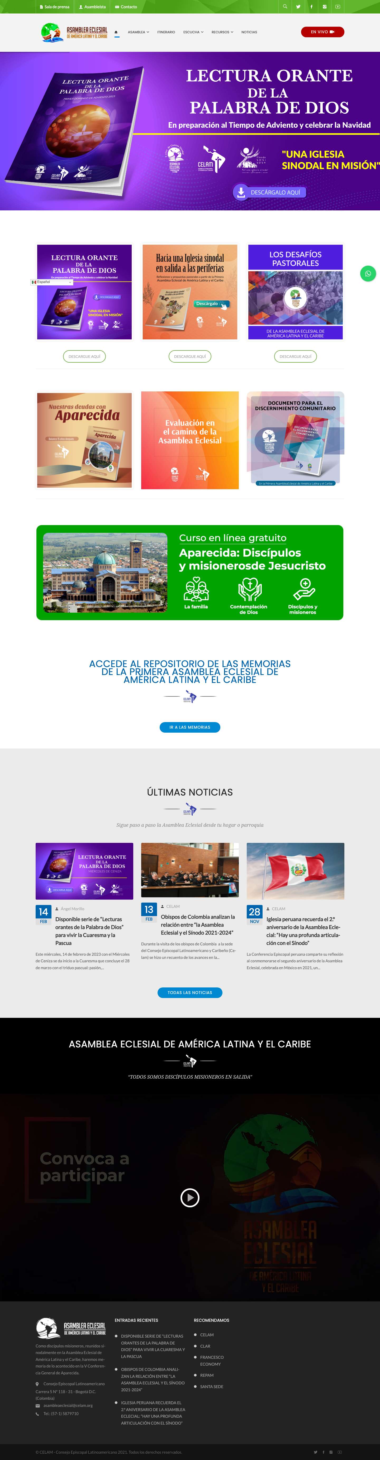 Asamblea Eclesial - Full Screenshot