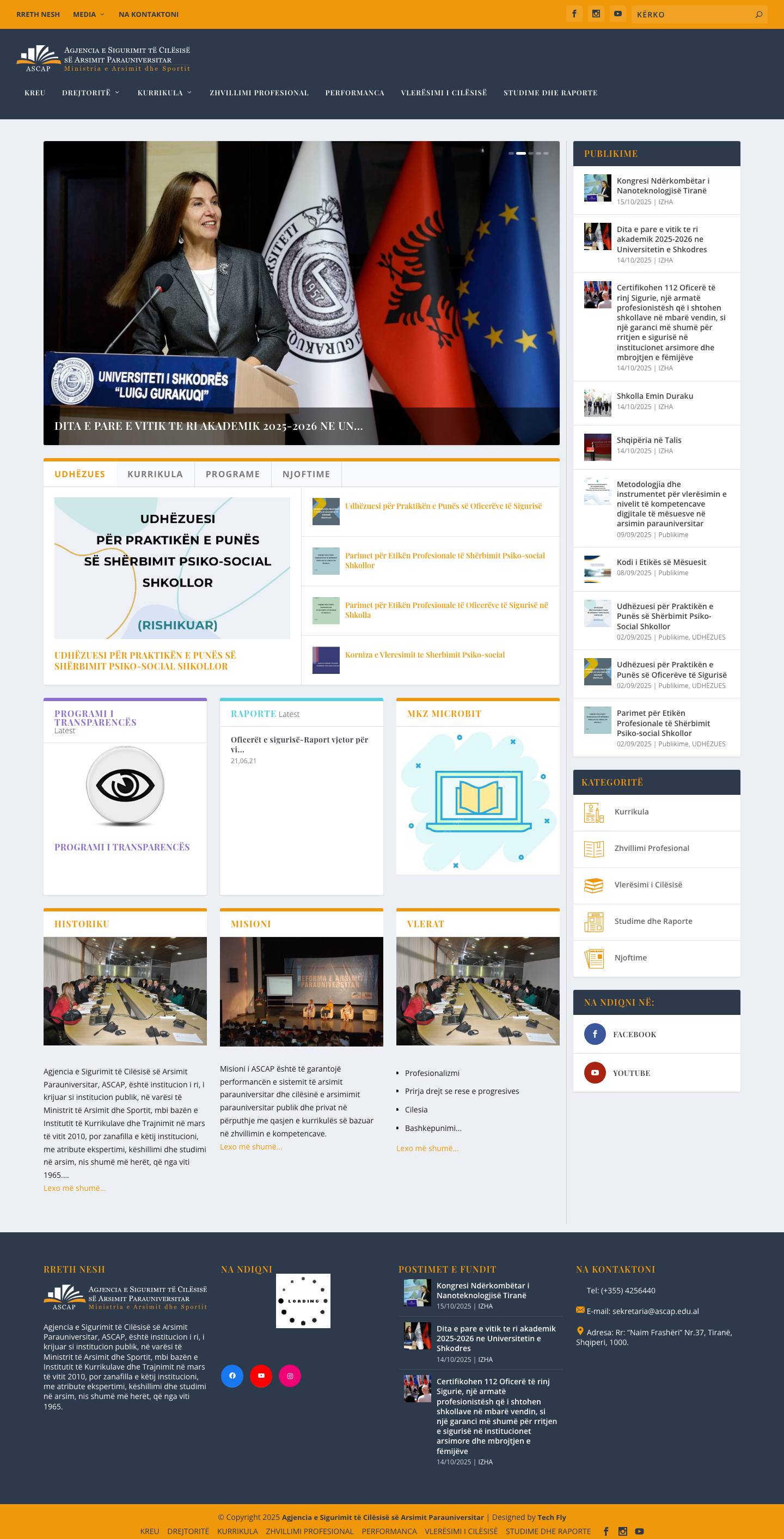 Agjencia e Sigurimit të Cilësisë së Arsimit Parauniversitar - Ministria e Arsimit, Sportit dhe Rinisë - Full Screenshot