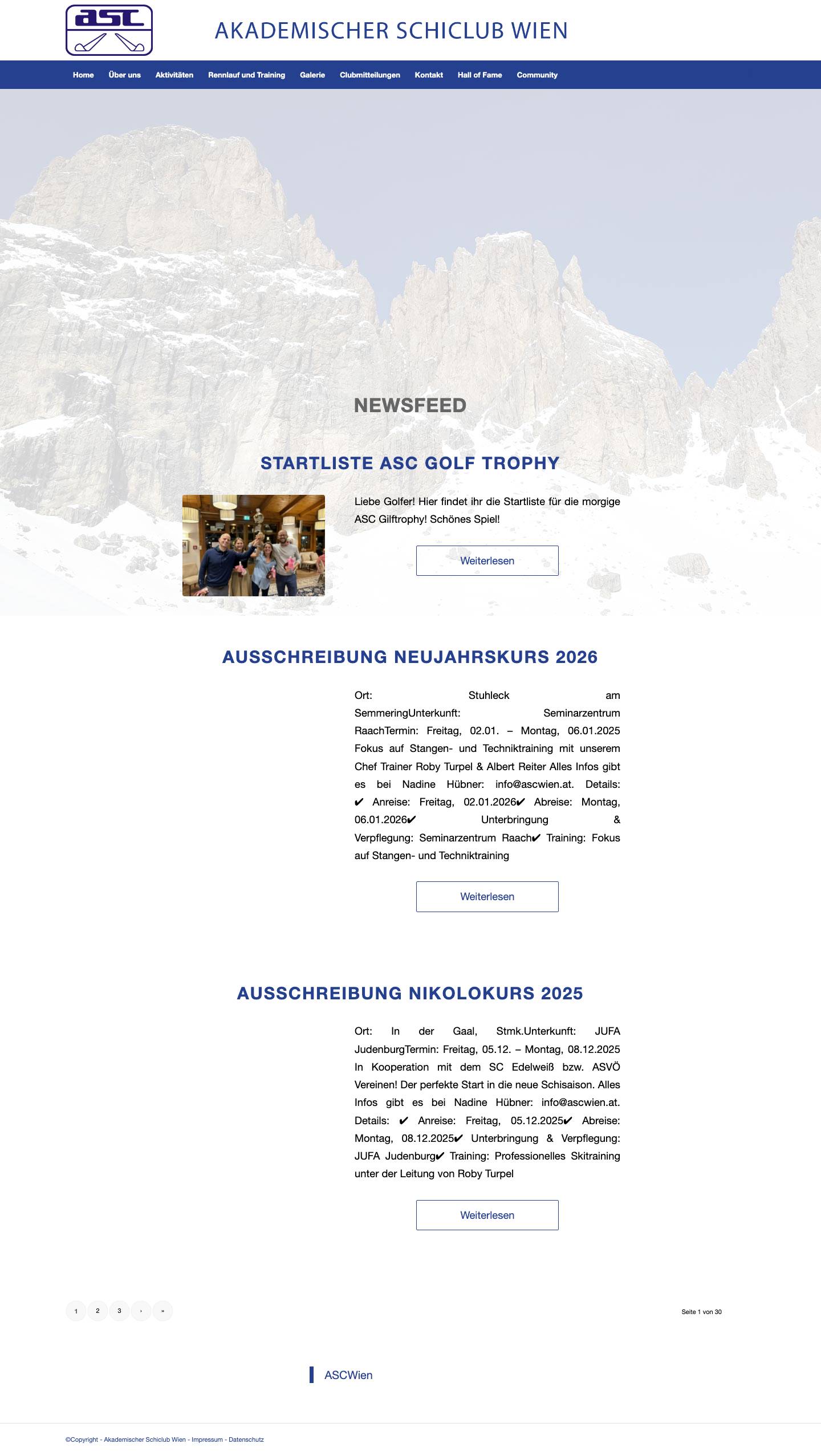 ASCWien - Akademischer Schiclub Wien - Full Screenshot