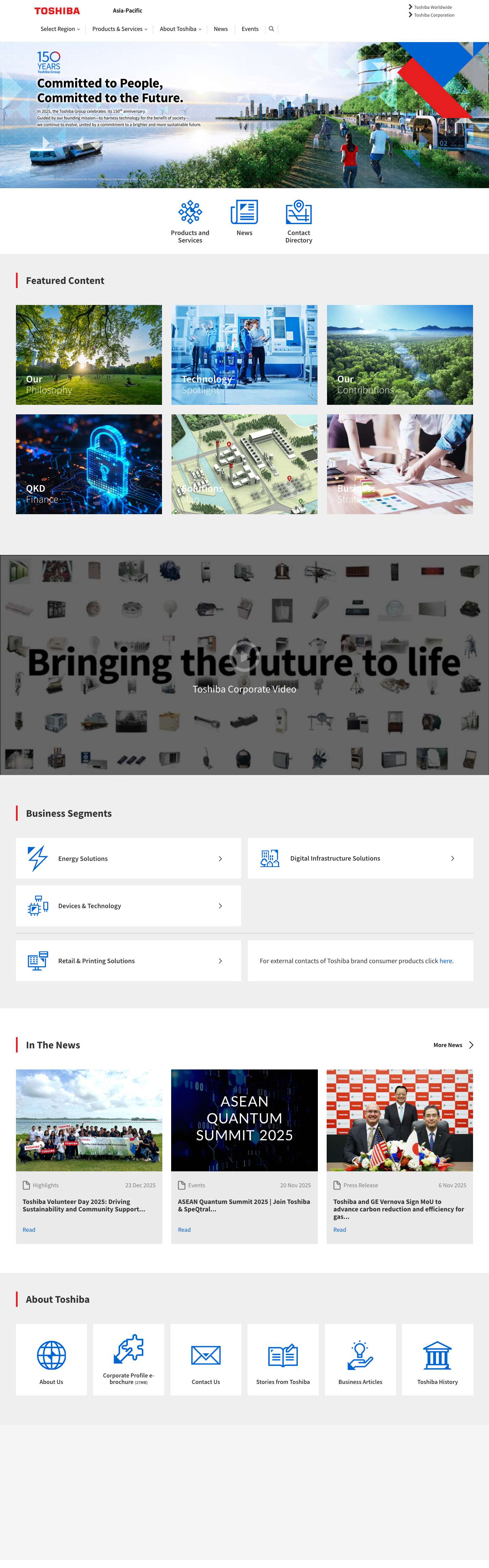 Toshiba Asia Pacific - Full Screenshot