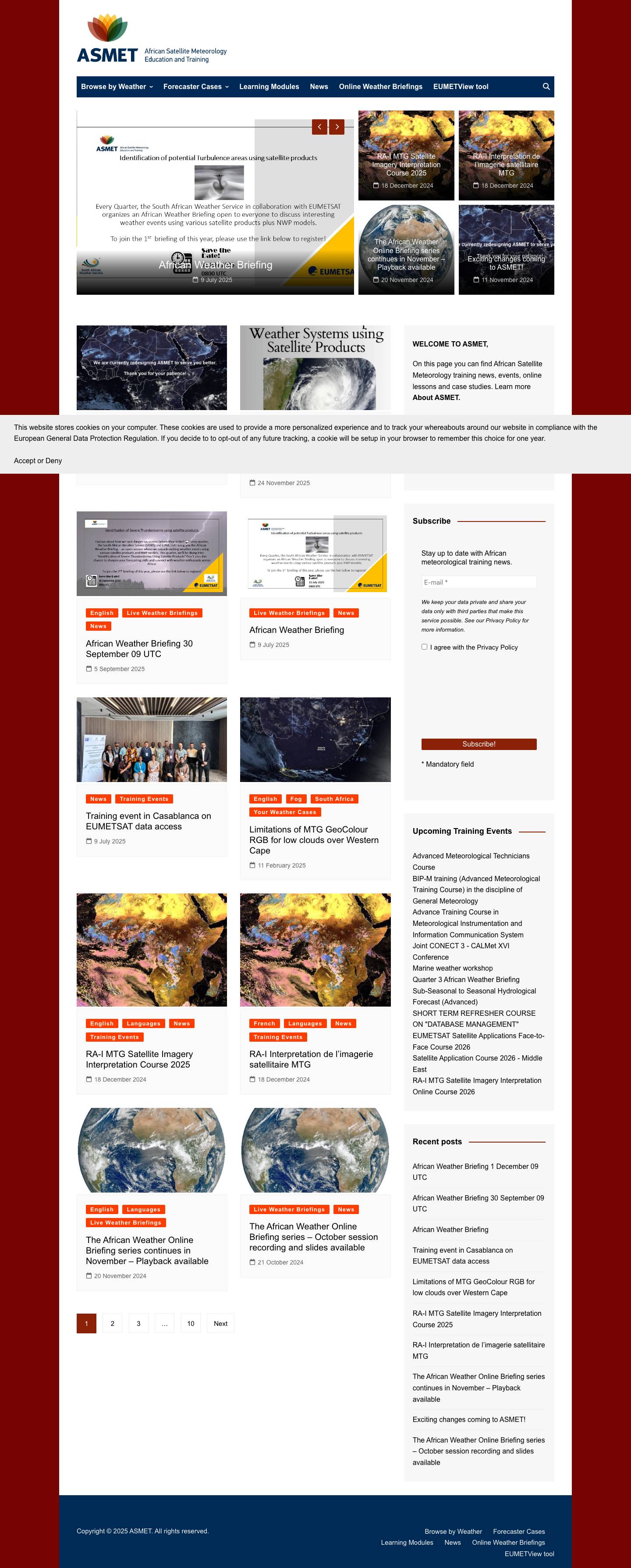 ASMET – Online Training for African Forecasters - Full Screenshot