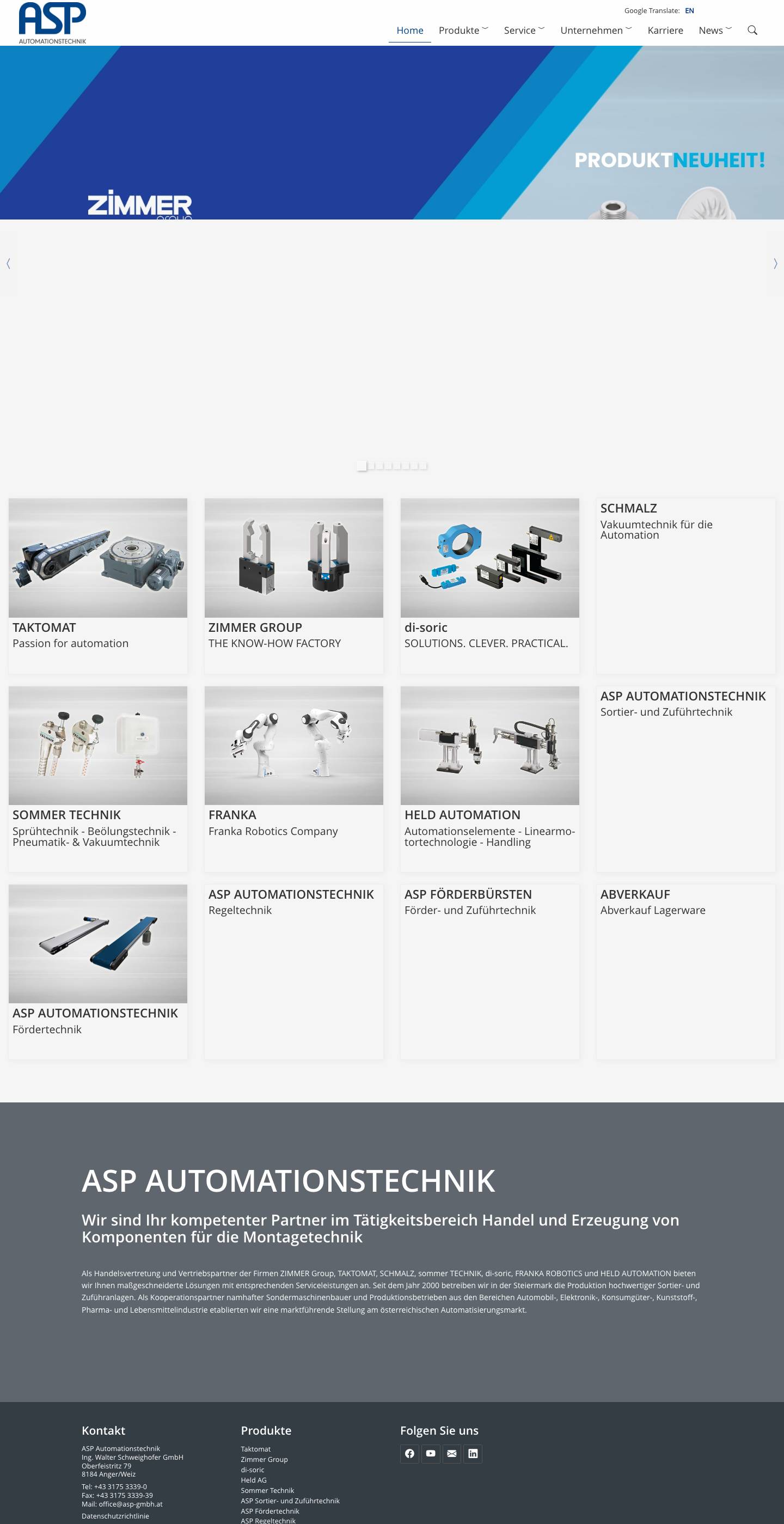 ASP Automationstechnik GmbH. | Ing. Walter Schweighofer - Full Screenshot