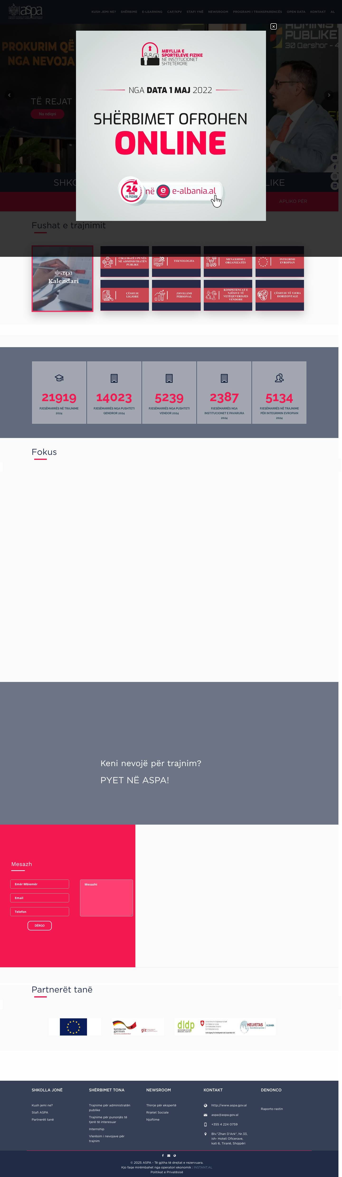 Faqja Kryesore - ASPA - Full Screenshot