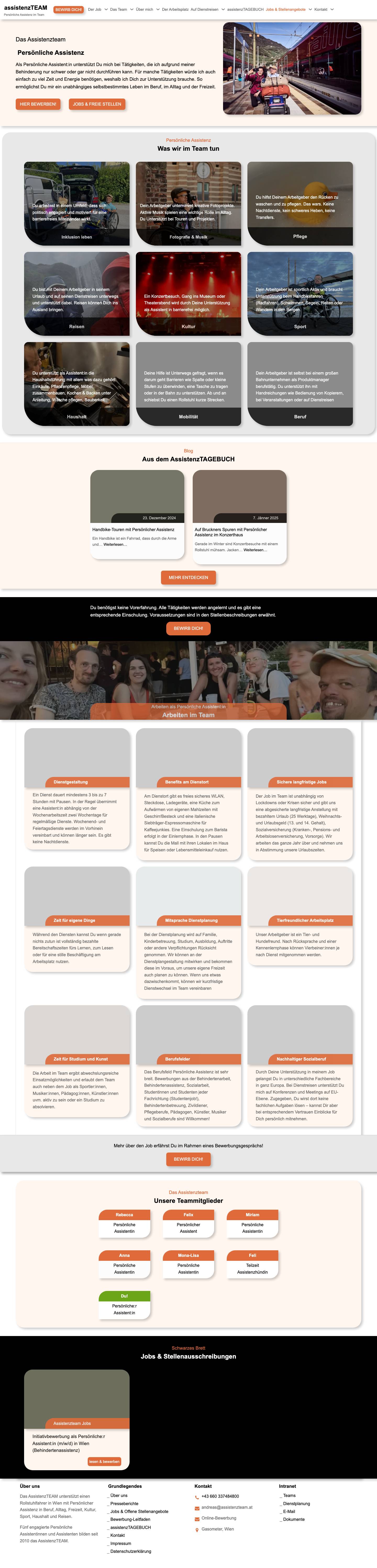 assistenzTeam - Persönliche Assistenz Jobs & Stellenangebote in Wien. - Full Screenshot