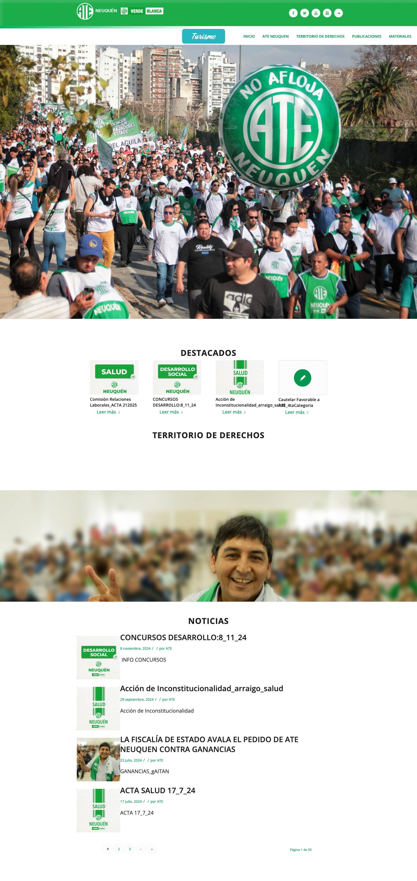 ATE NEUQUEN – CONSEJO DIRECTIVO PROVINCIAL ATE NEUQUÉN - Full Screenshot