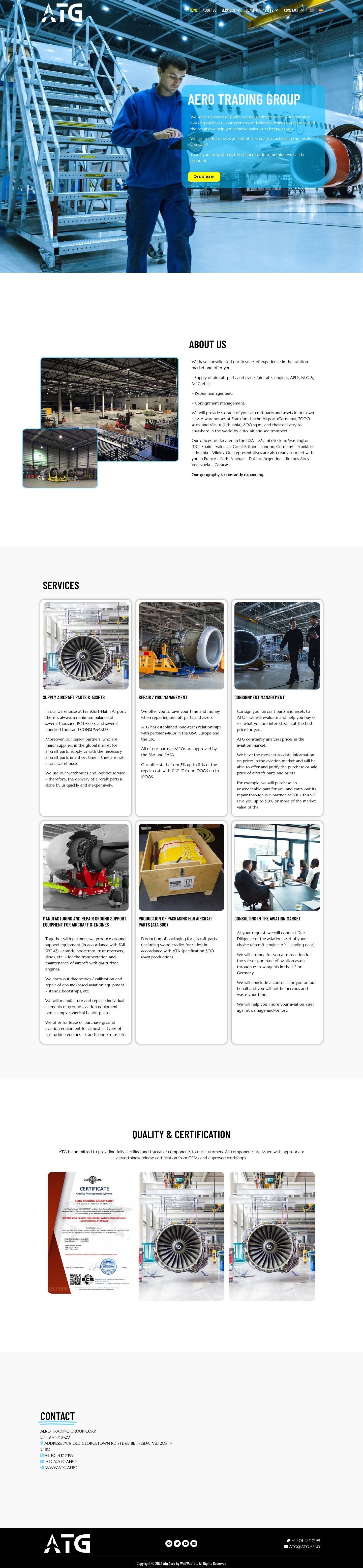 AERO TRADING GROUP – ATG.AERO - Full Screenshot