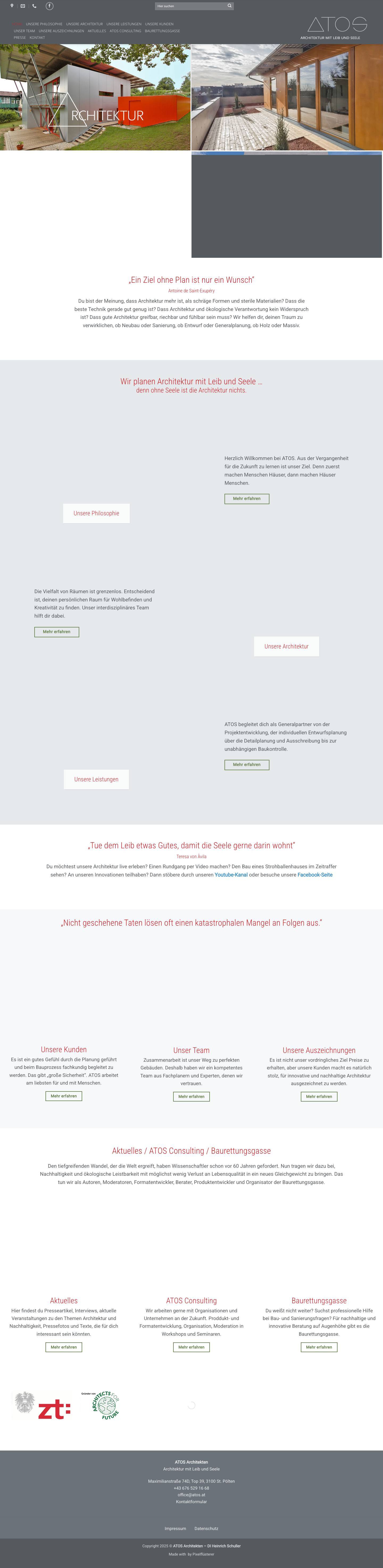 ATOS Architekten - Architektur mit Leib und Seele - Passivhaus, Klimaaktiv, Strohhaus - ATOS – Architektur mit Leib und Seele - Full Screenshot