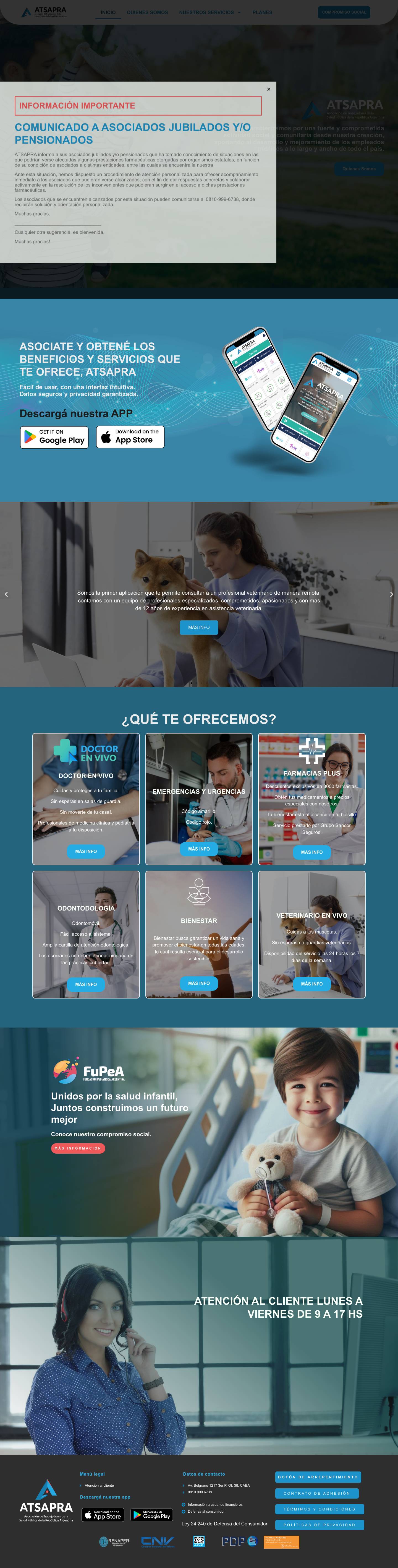 ATSAPRA – Asociación de Trabajadores de la Salud Pública de la República Argentina - Full Screenshot