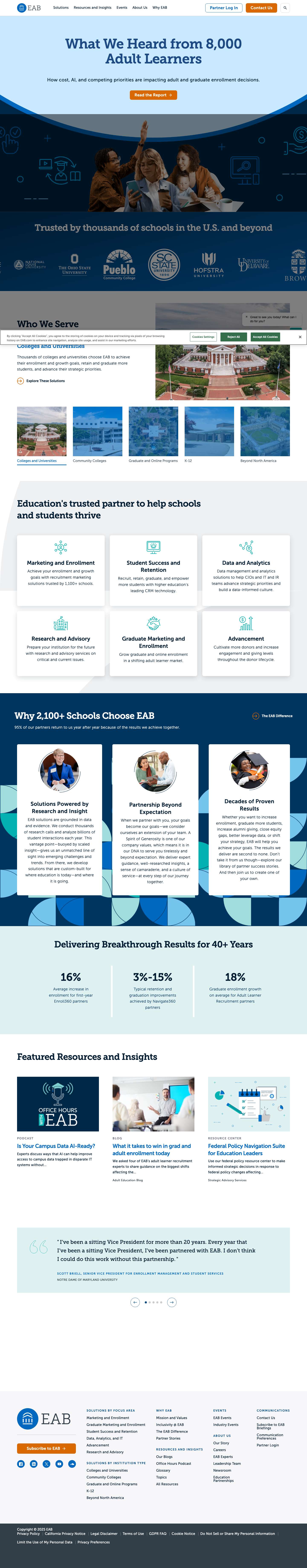 Education Technology, Services, and Research | EAB EAB Logo EAB Logo - Full Screenshot